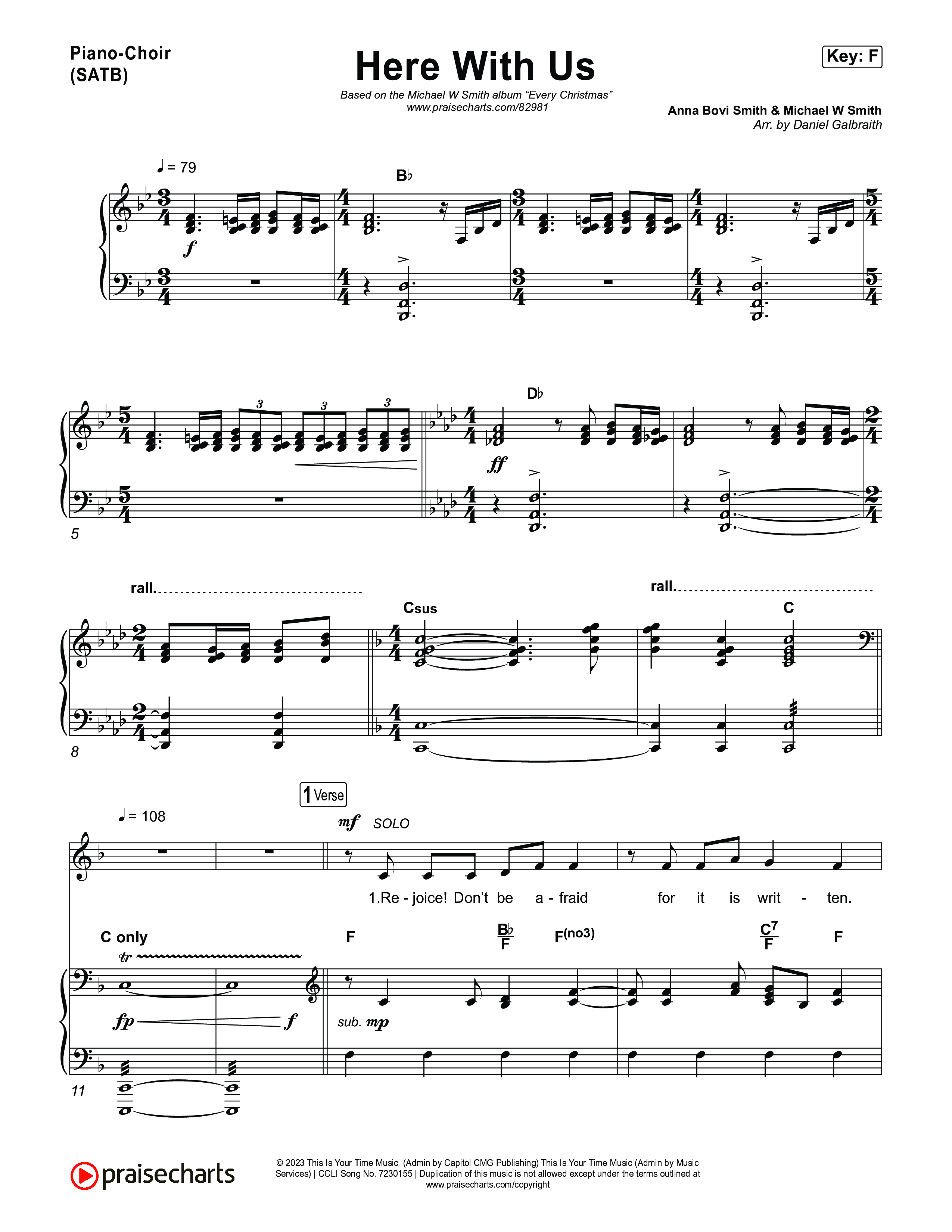 Here With Us Piano/Vocal Pack (Michael W. Smith)