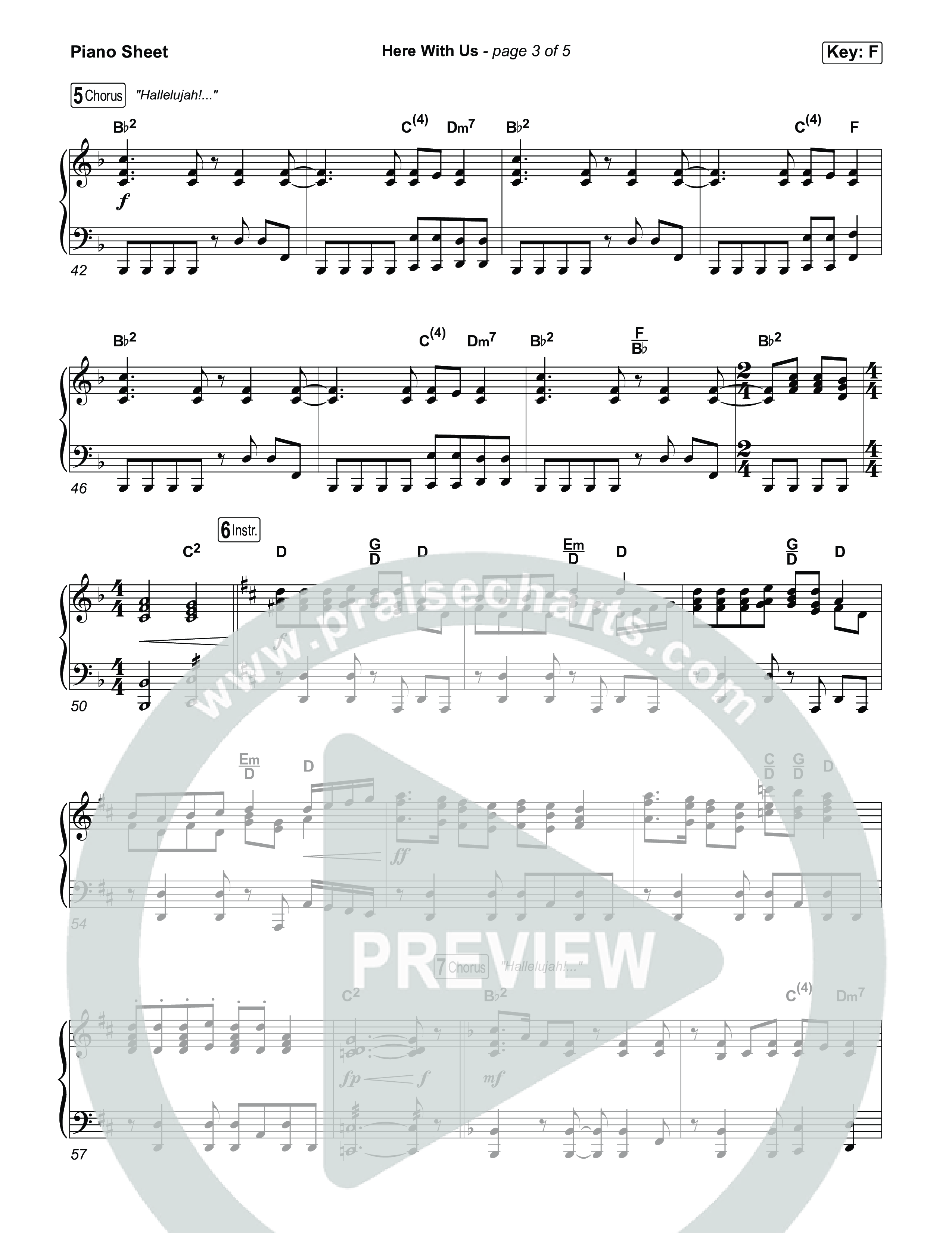 Here With Us Piano Sheet (Michael W. Smith)