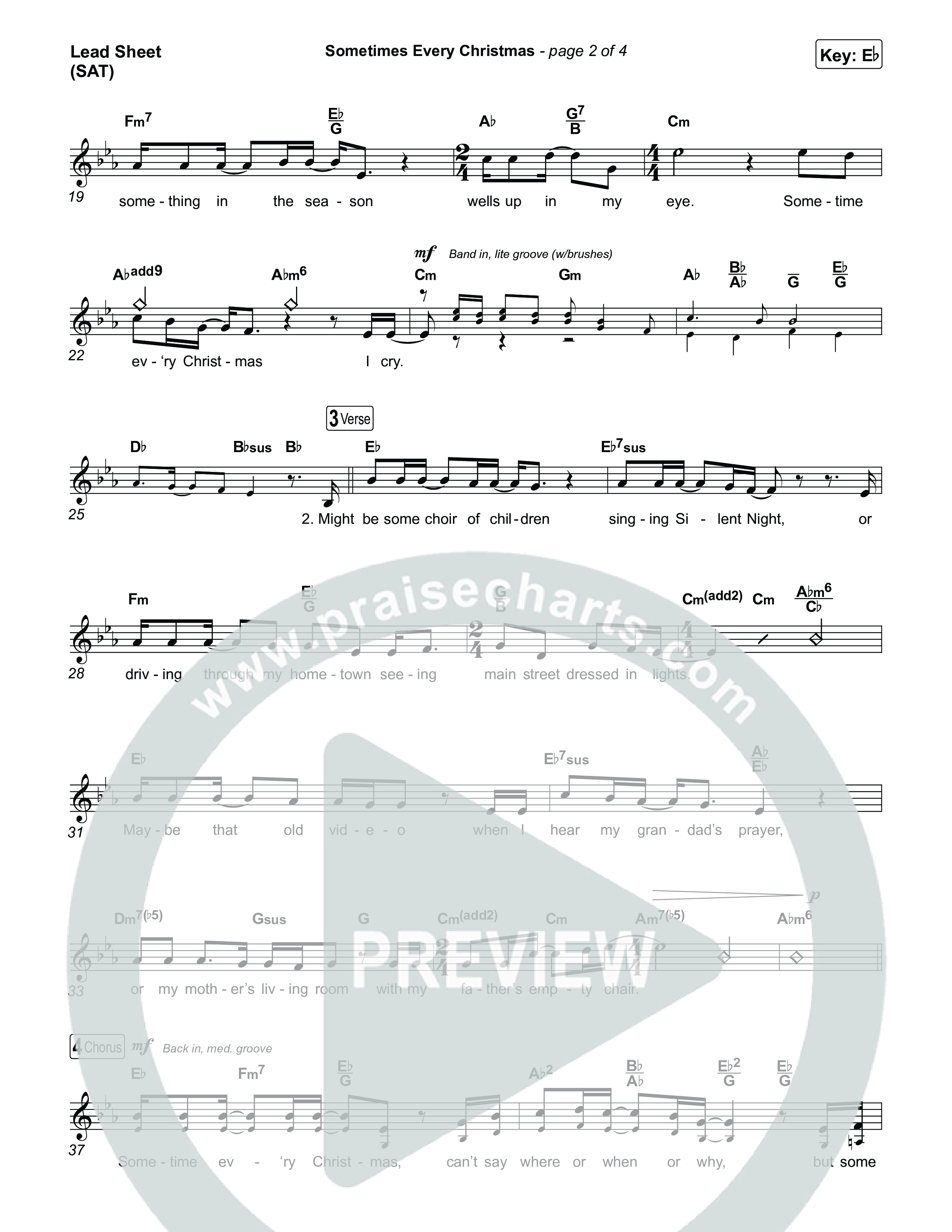 Sometime Every Christmas Lead Sheet (SAT) (Michael W. Smith)