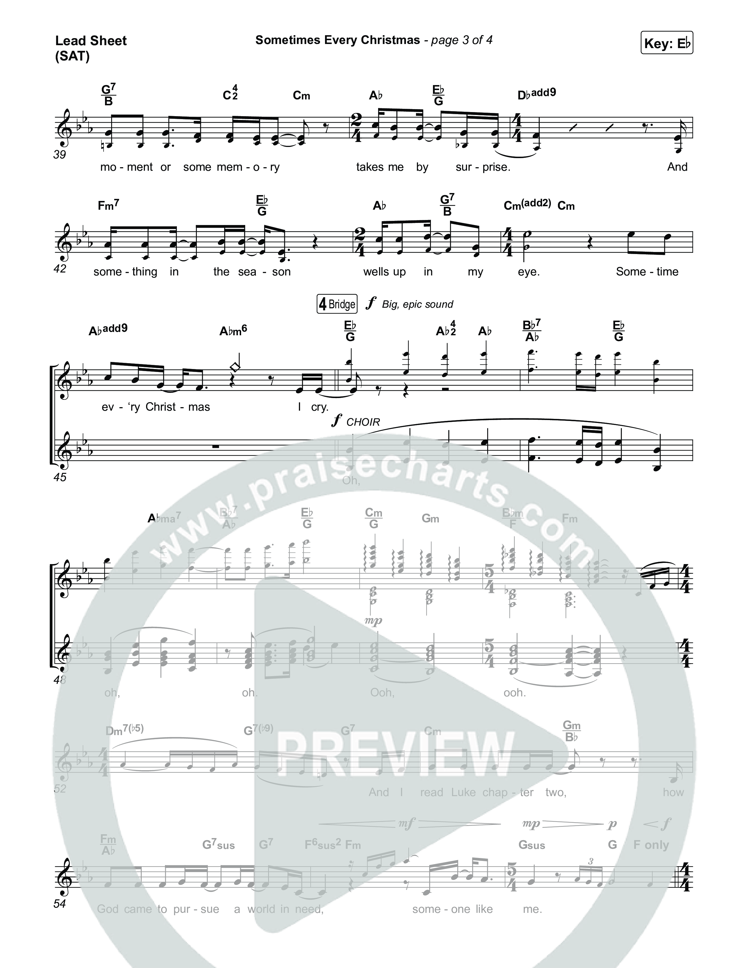 Sometime Every Christmas Lead Sheet (SAT) (Michael W. Smith)