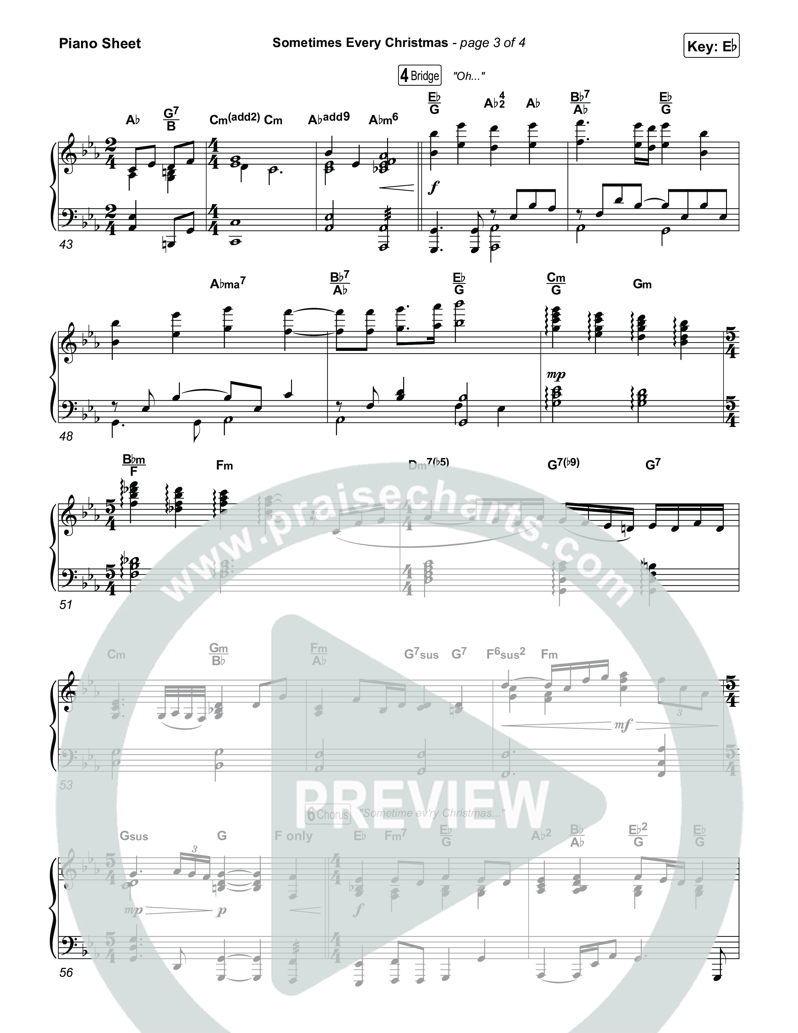 Sometime Every Christmas Piano Sheet (Michael W. Smith)