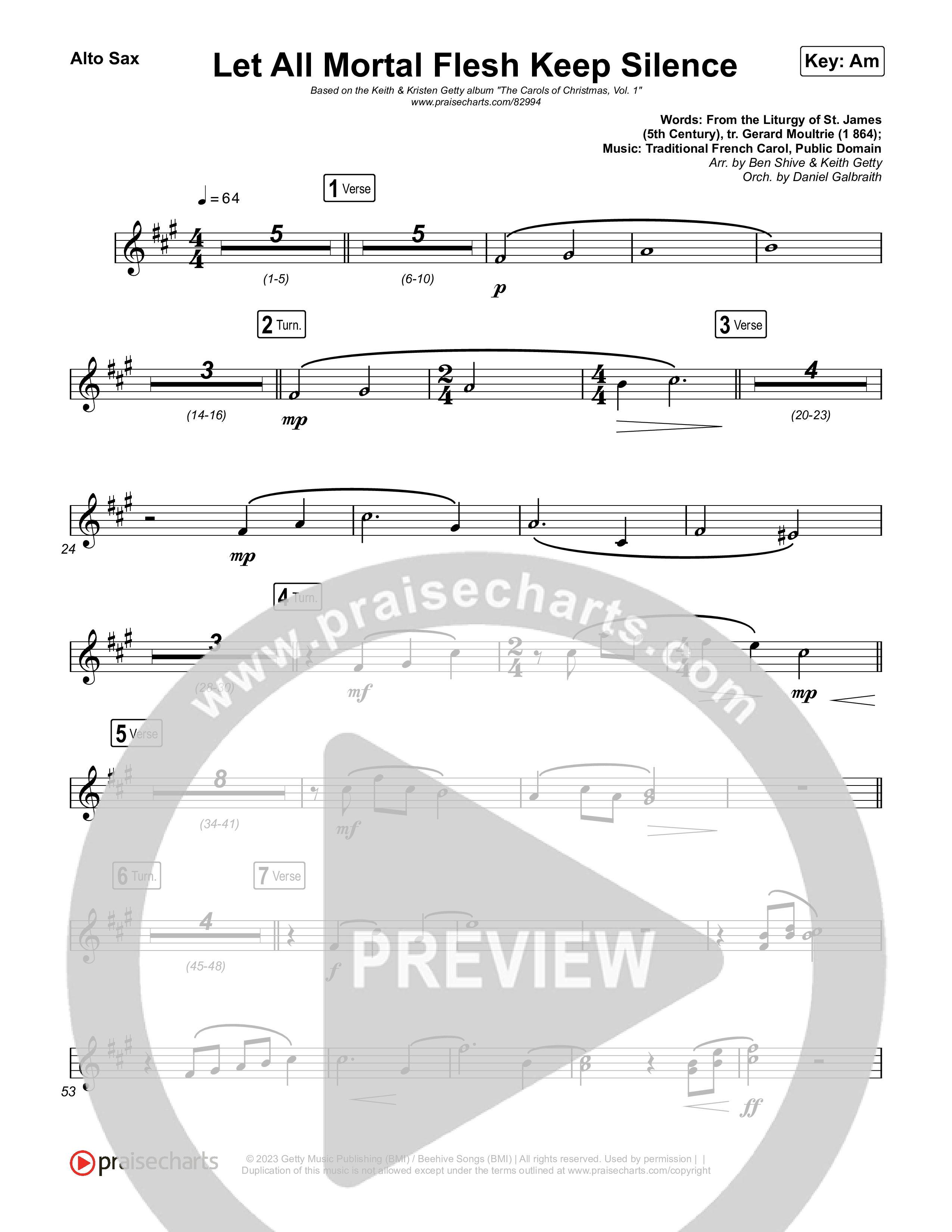 Let All Mortal Flesh Keep Silence Alto Sax (Keith & Kristyn Getty / JJ Heller)