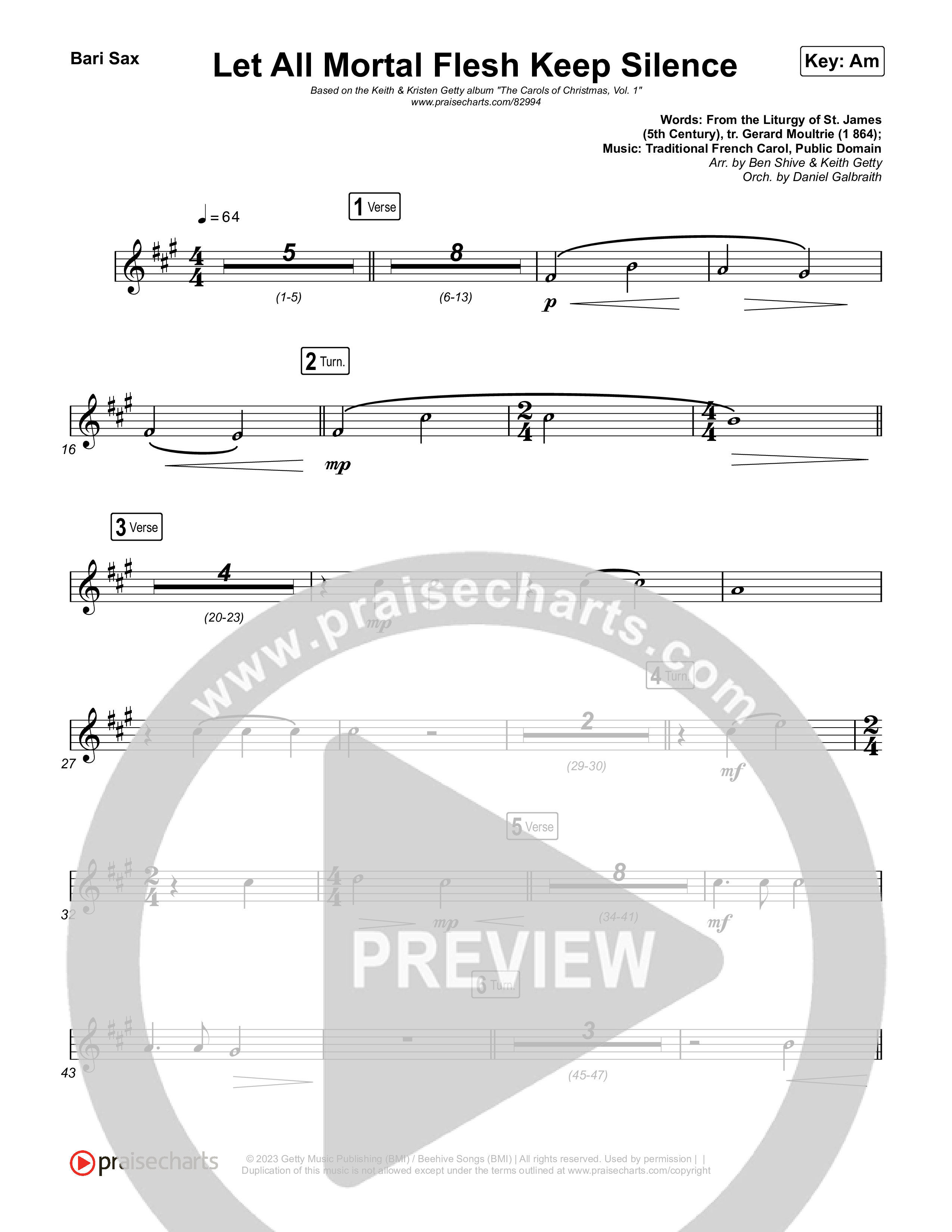 Let All Mortal Flesh Keep Silence Bari Sax (Keith & Kristyn Getty / JJ Heller)