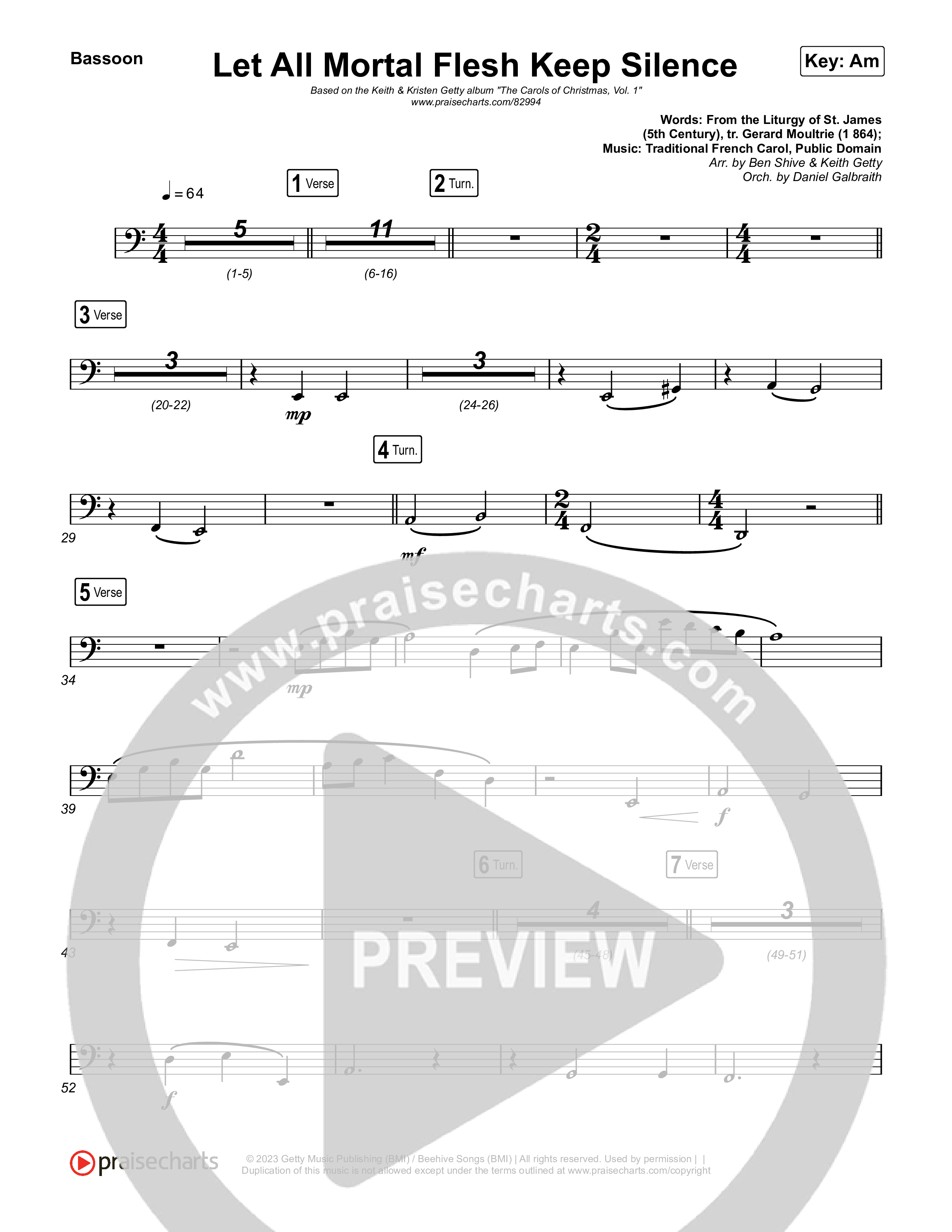 Let All Mortal Flesh Keep Silence Bassoon (Keith & Kristyn Getty / JJ Heller)