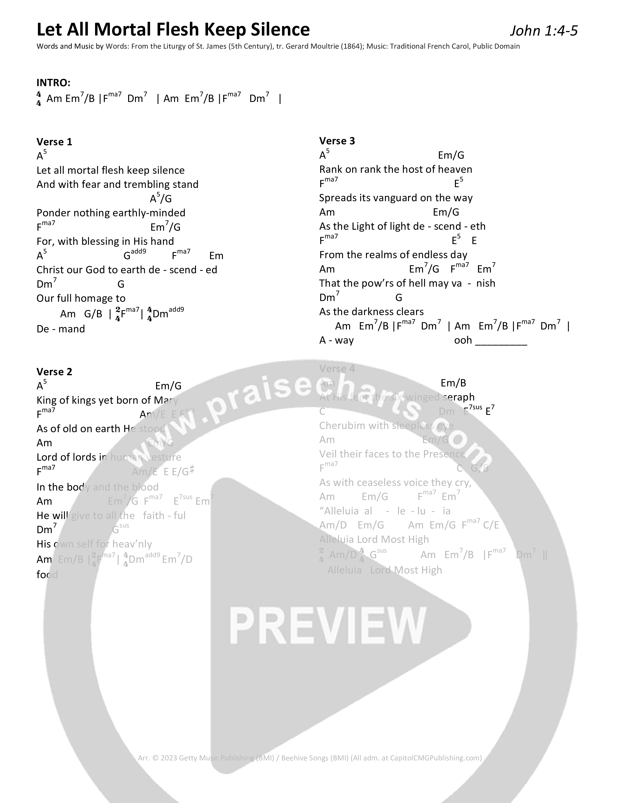 Let All Mortal Flesh Keep Silence Chords PDF (Keith & Kristyn Getty