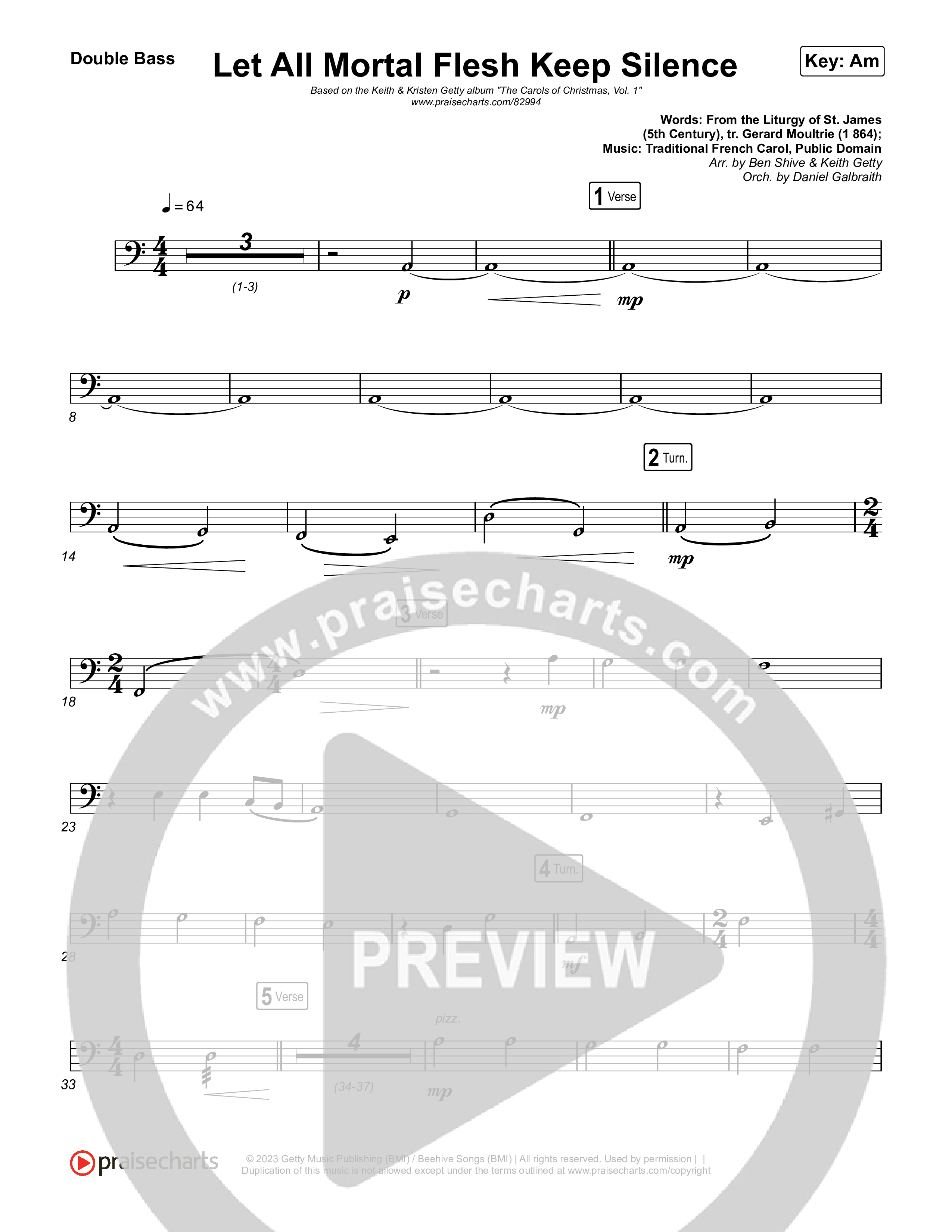 Let All Mortal Flesh Keep Silence String Bass (Keith & Kristyn Getty / JJ Heller)