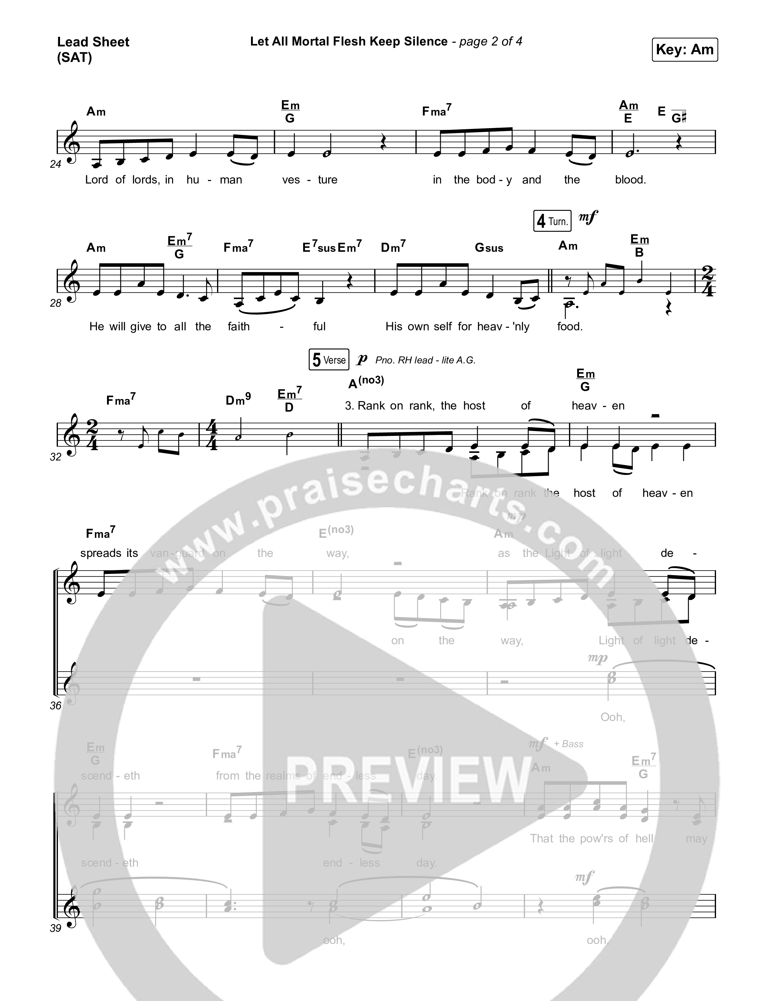 Let All Mortal Flesh Keep Silence Lead Sheet (SAT) (Keith & Kristyn Getty / JJ Heller)