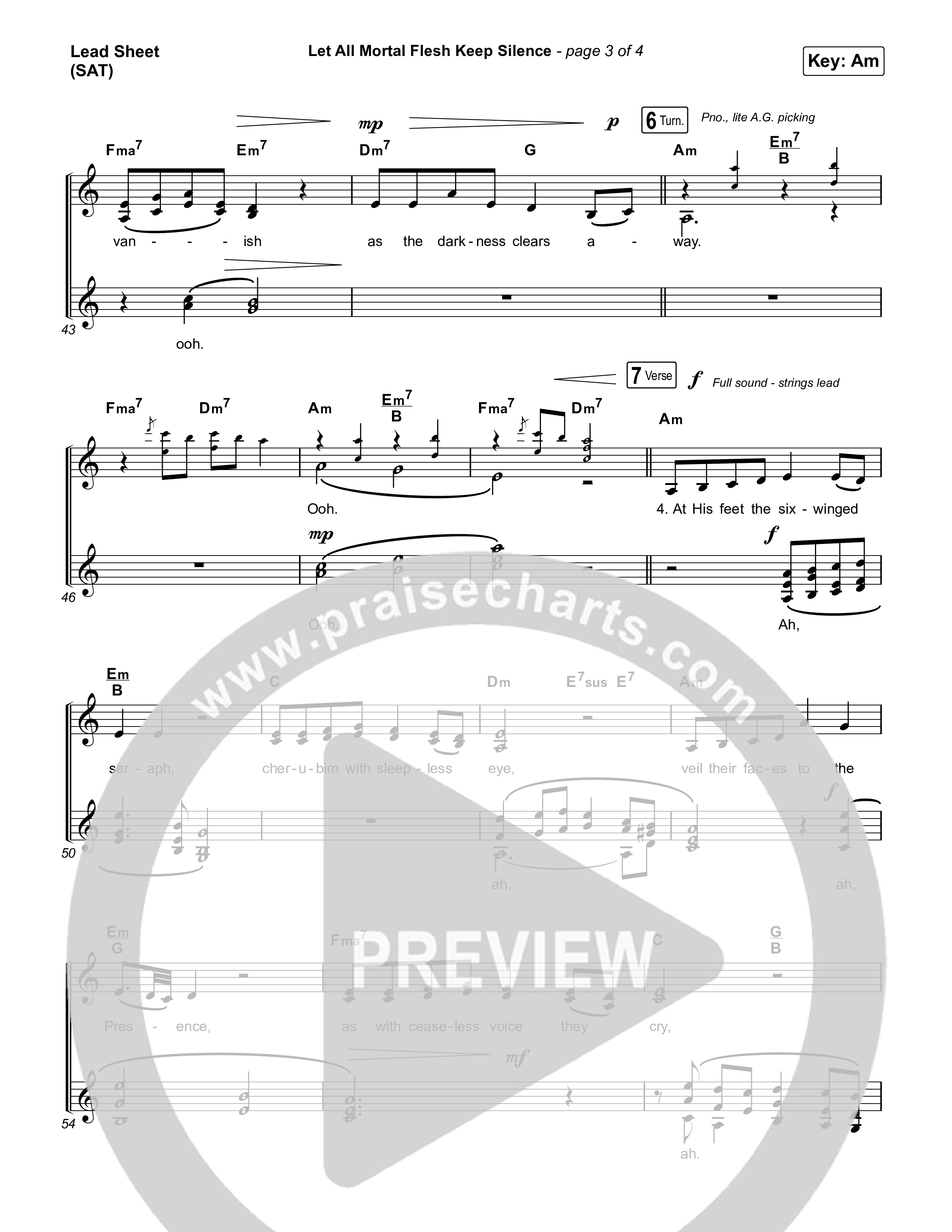 Let All Mortal Flesh Keep Silence Lead Sheet (SAT) (Keith & Kristyn Getty / JJ Heller)
