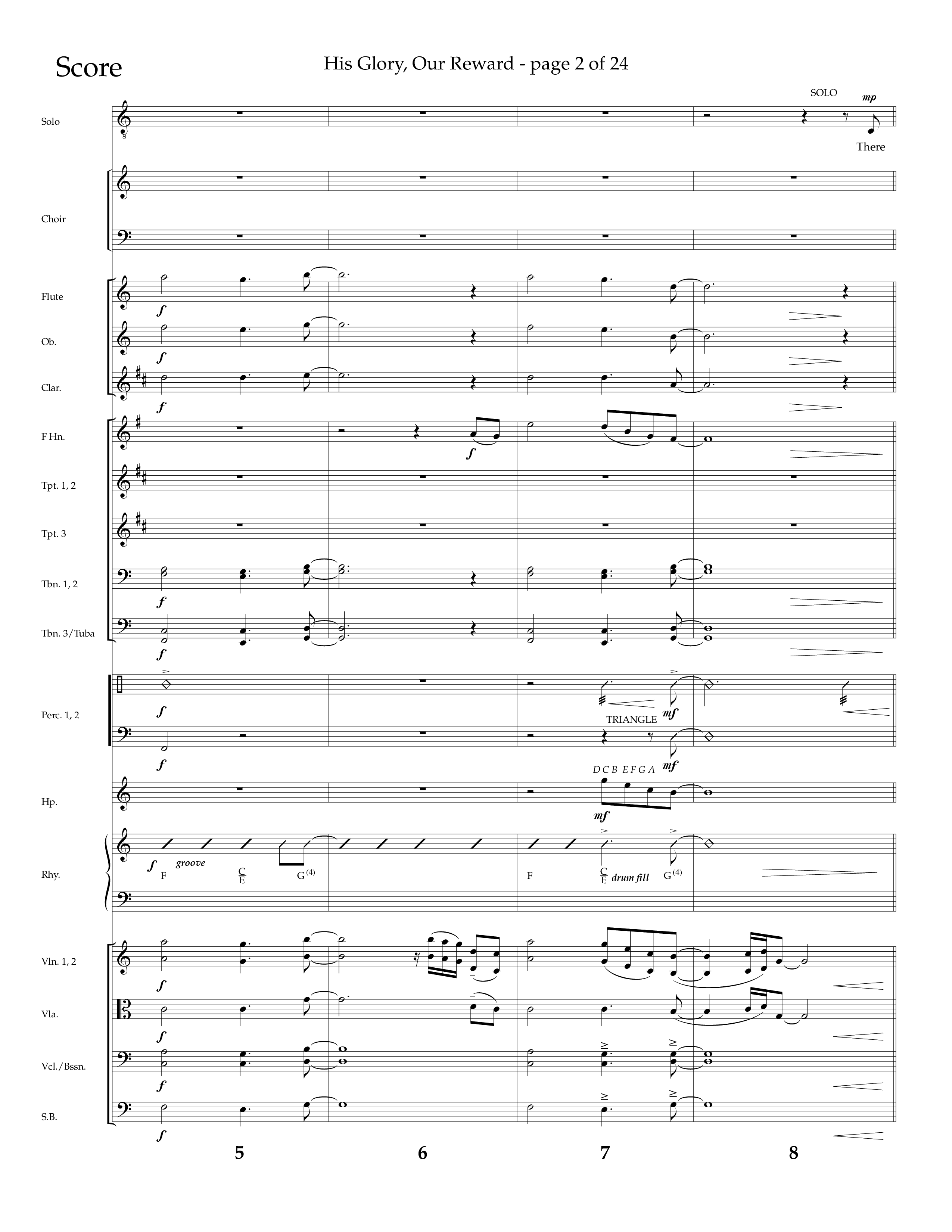His Glory Our Reward (Choral Anthem SATB) Orchestration (Lifeway Choral / Arr. Cliff Duren)