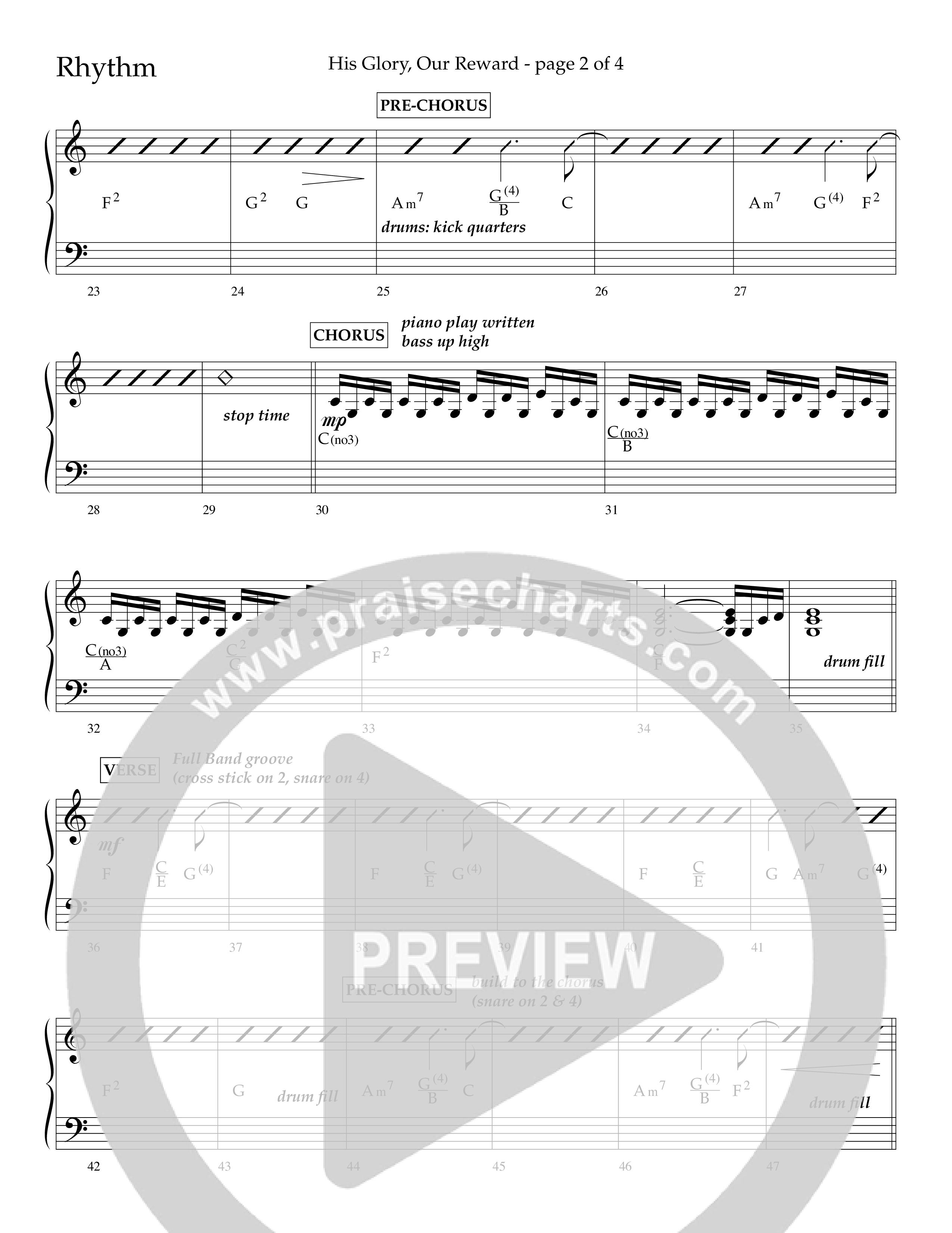 His Glory Our Reward (Choral Anthem SATB) Lead Melody & Rhythm (Lifeway Choral / Arr. Cliff Duren)