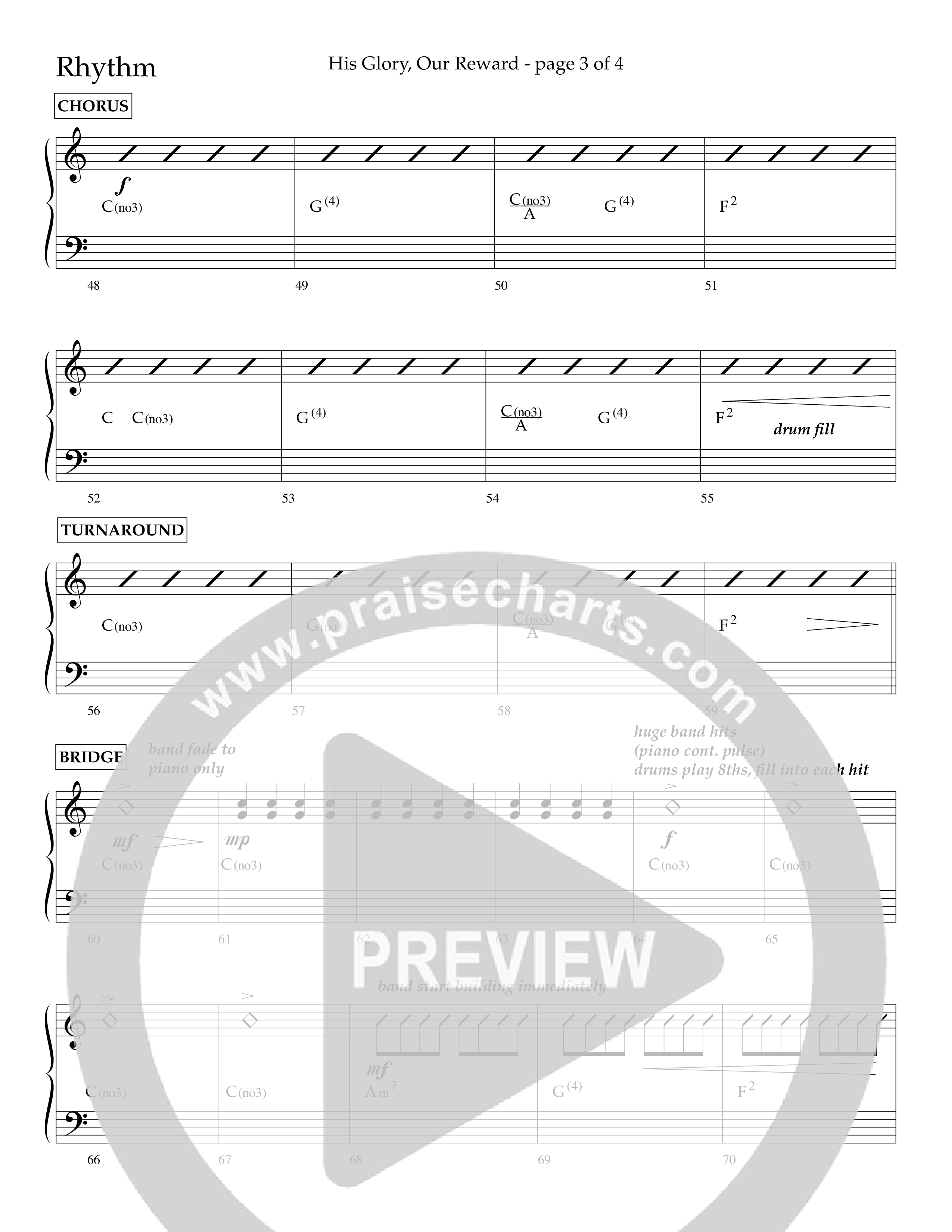 His Glory Our Reward (Choral Anthem SATB) Lead Melody & Rhythm (Lifeway Choral / Arr. Cliff Duren)