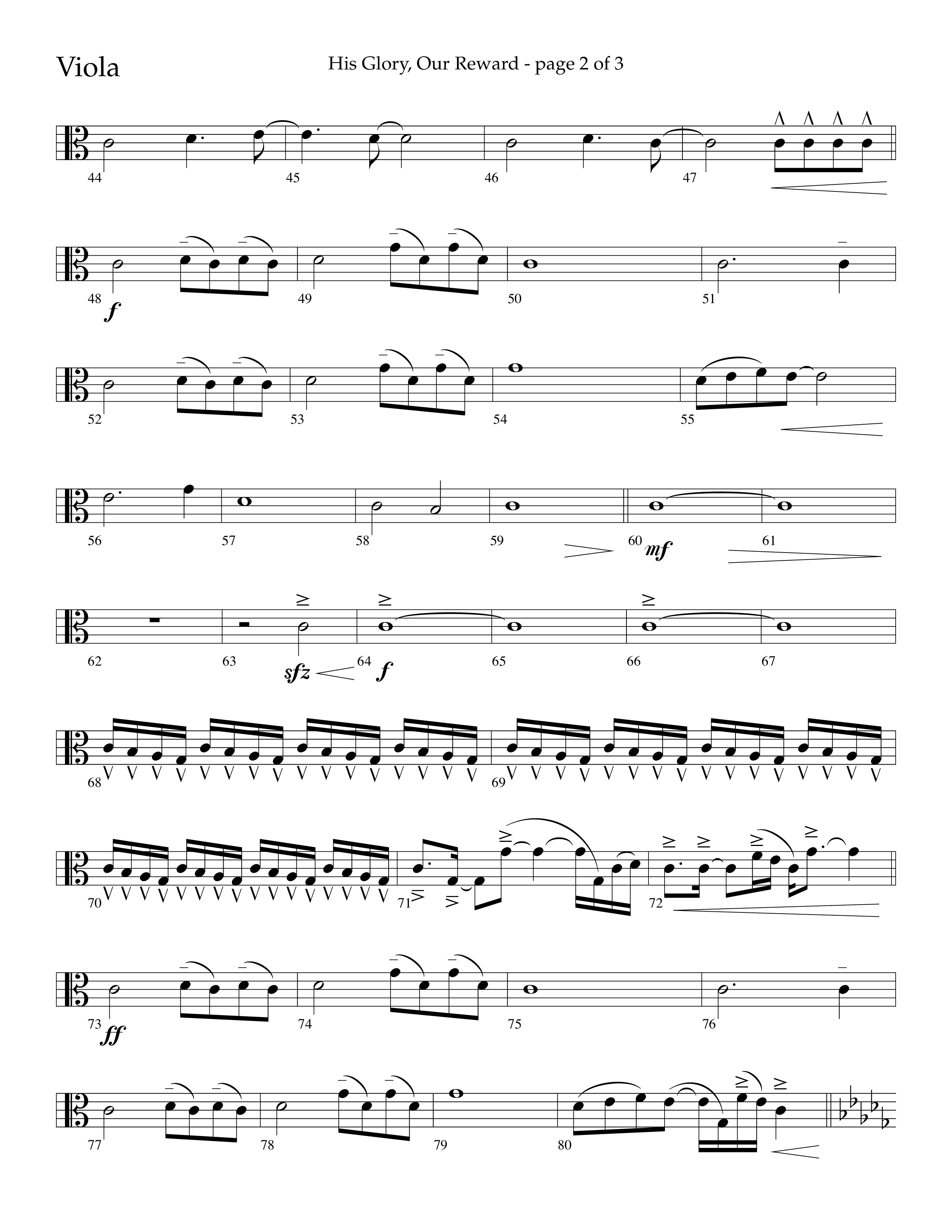 His Glory Our Reward (Choral Anthem SATB) Viola (Lifeway Choral / Arr. Cliff Duren)