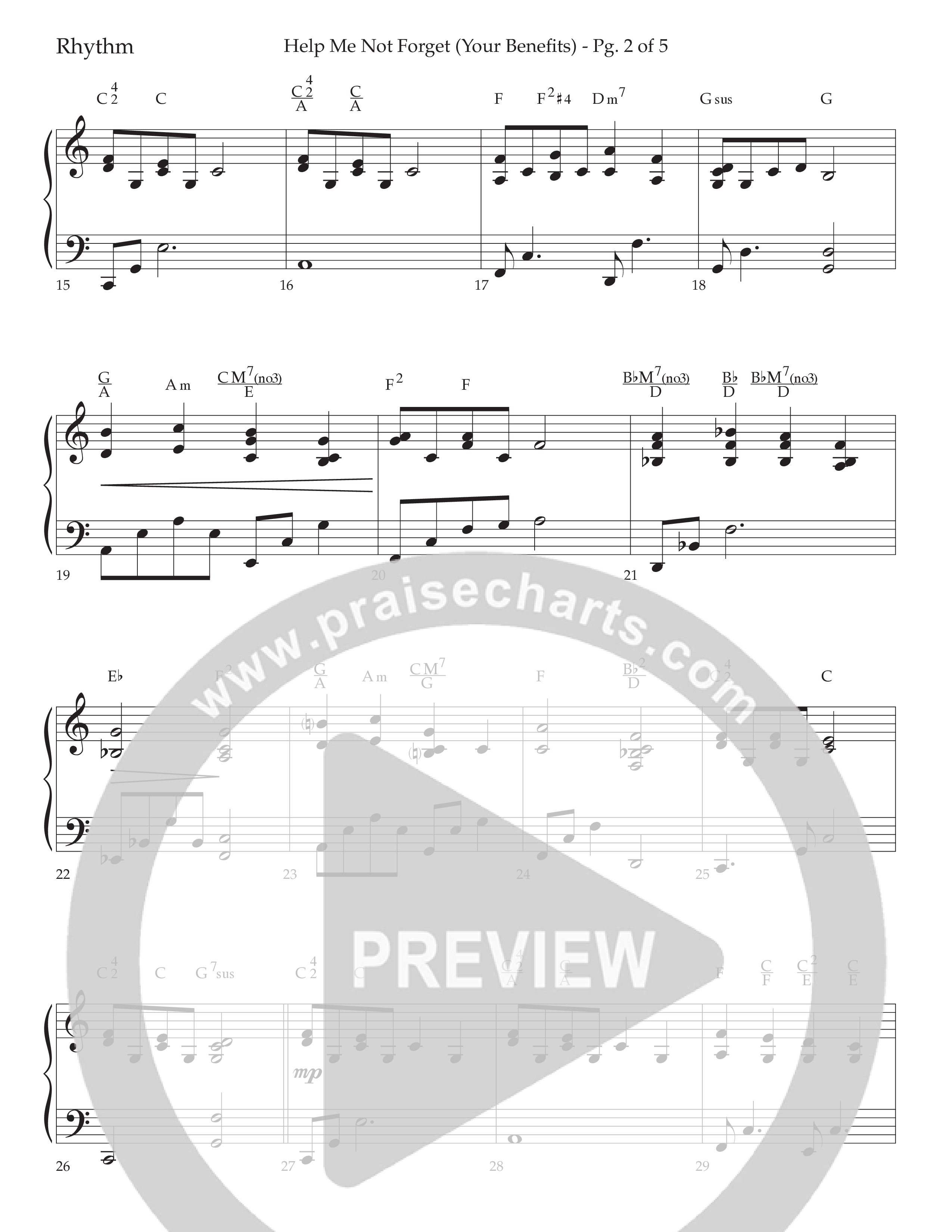 Help Me Not Forget (Your Benefits) (Choral Anthem SATB) Lead Melody & Rhythm (Lifeway Choral / Arr. Cliff Duren)