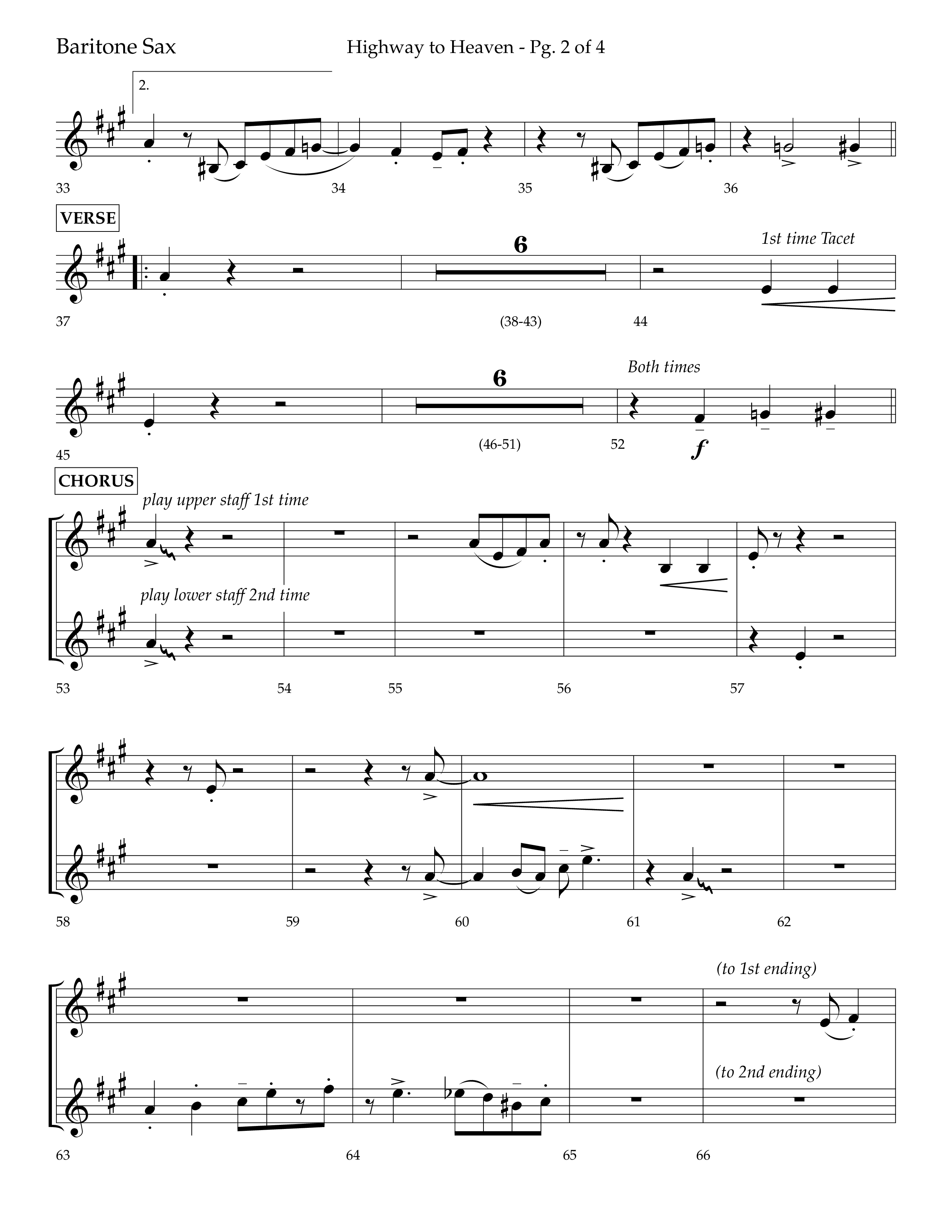 Highway To Heaven with When We All Get To Heaven (Choral Anthem SATB) Bari Sax (Lifeway Choral / Arr. Bradley Knight)