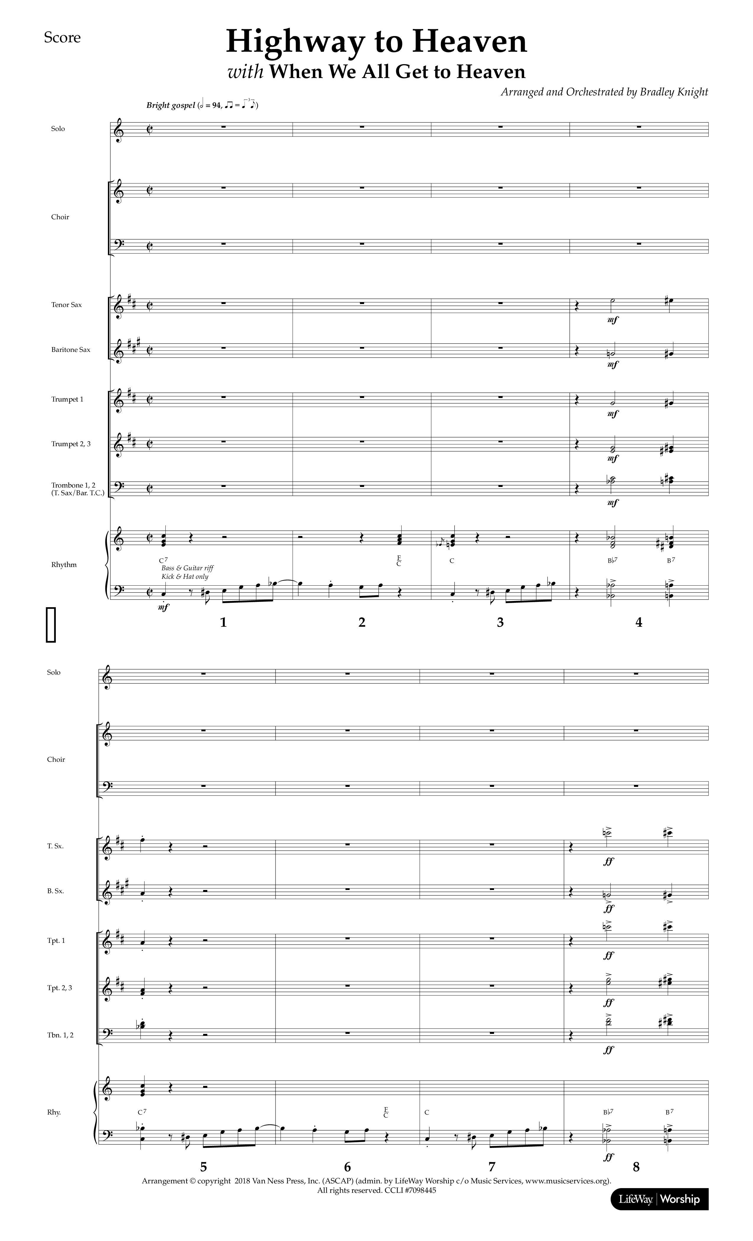 Highway To Heaven with When We All Get To Heaven (Choral Anthem SATB) Conductor's Score (Lifeway Choral / Arr. Bradley Knight)