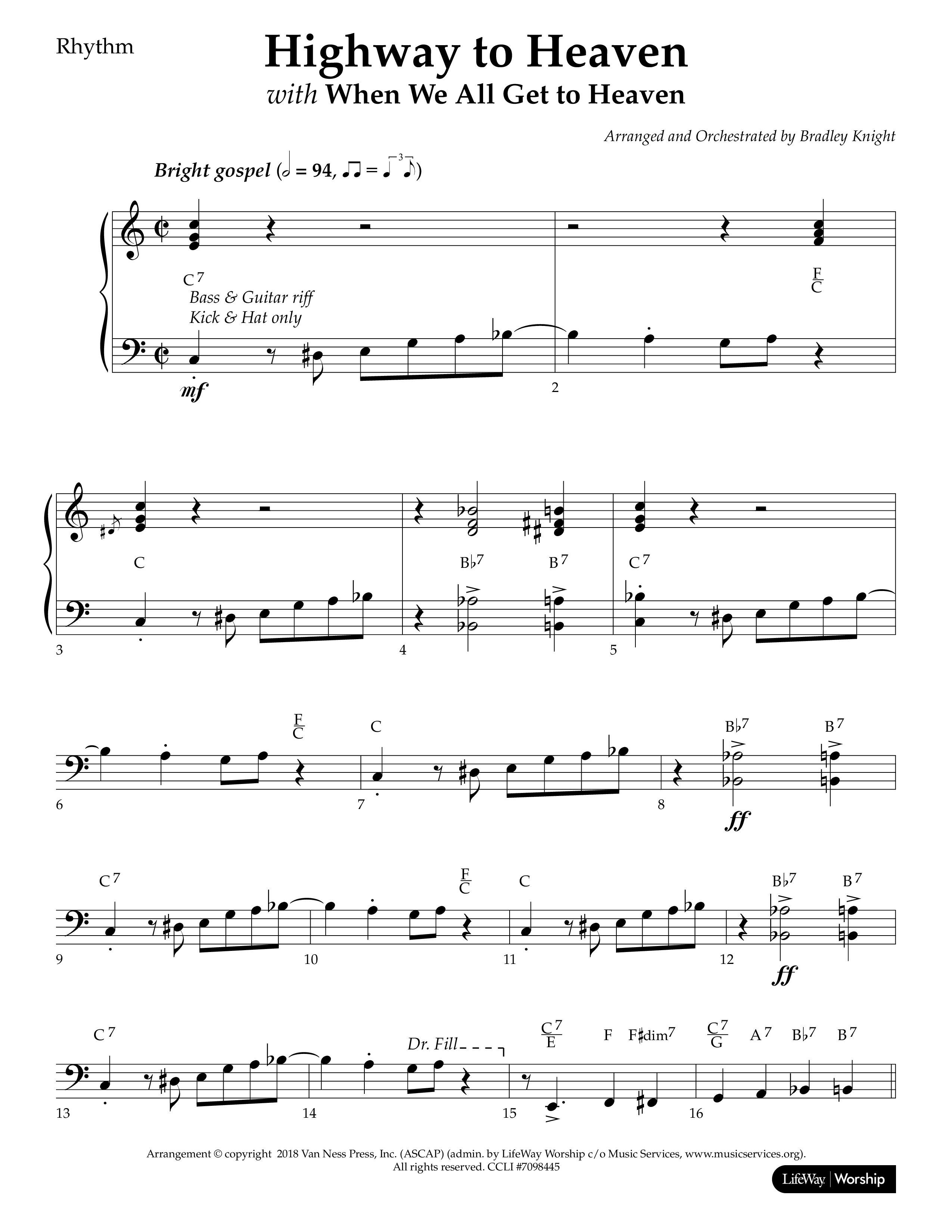 Highway To Heaven with When We All Get To Heaven (Choral Anthem SATB) Lead Melody & Rhythm (Lifeway Choral / Arr. Bradley Knight)