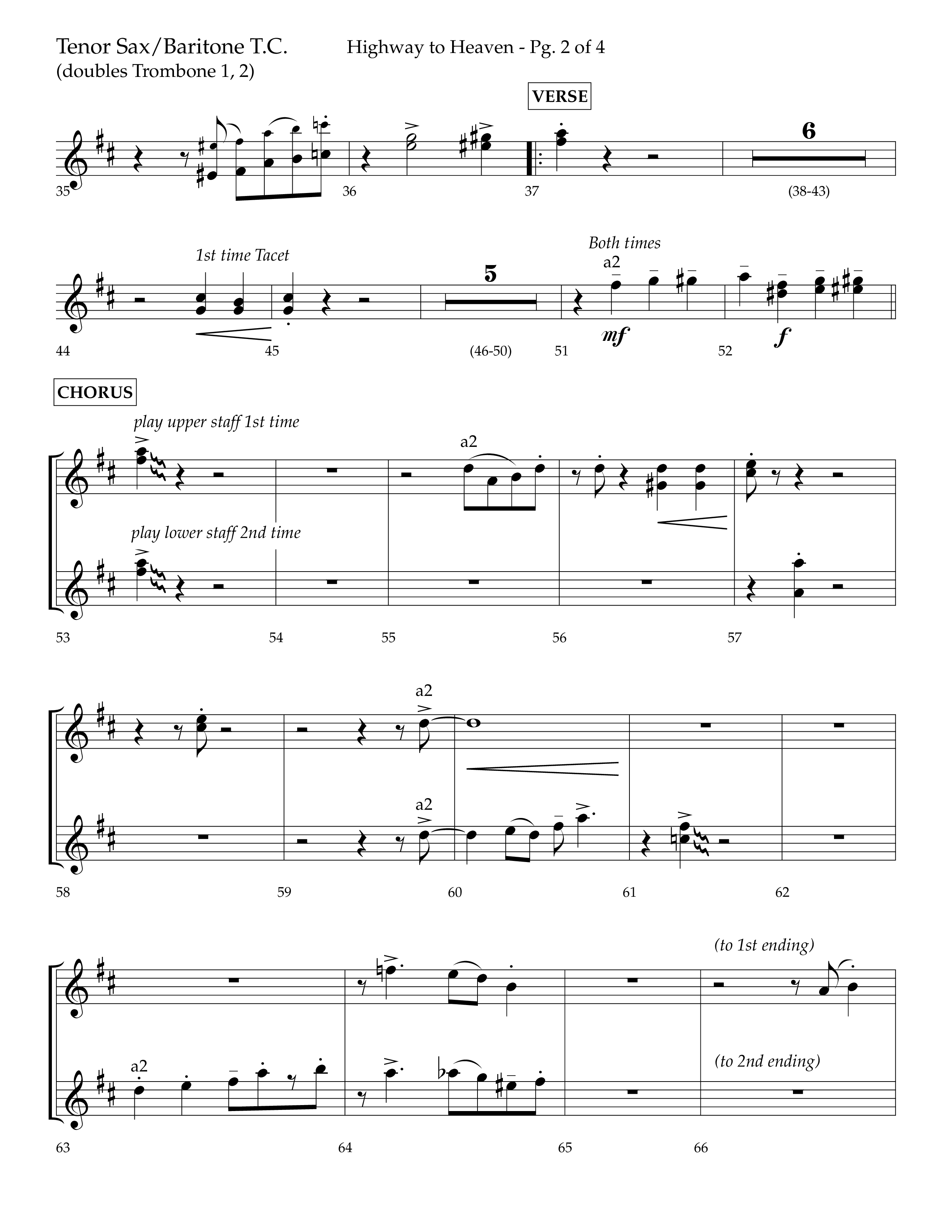 Highway To Heaven with When We All Get To Heaven (Choral Anthem SATB) Tenor Sax/Baritone T.C. (Lifeway Choral / Arr. Bradley Knight)