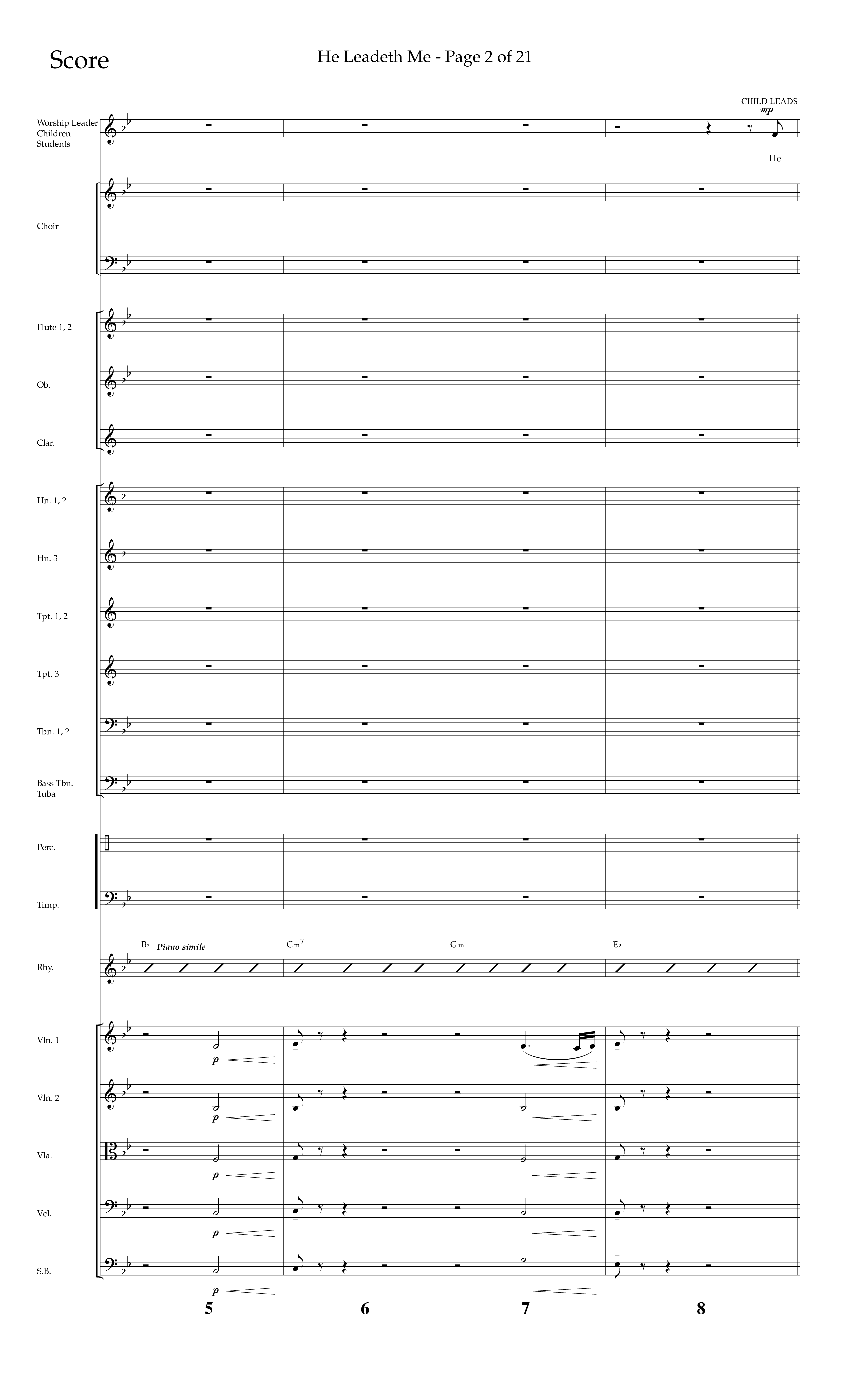He Leadeth Me (Choral Anthem SATB) Conductor's Score (Lifeway Choral / Arr. Eric Belvin / Arr. John Bolin / Arr. Don Koch)