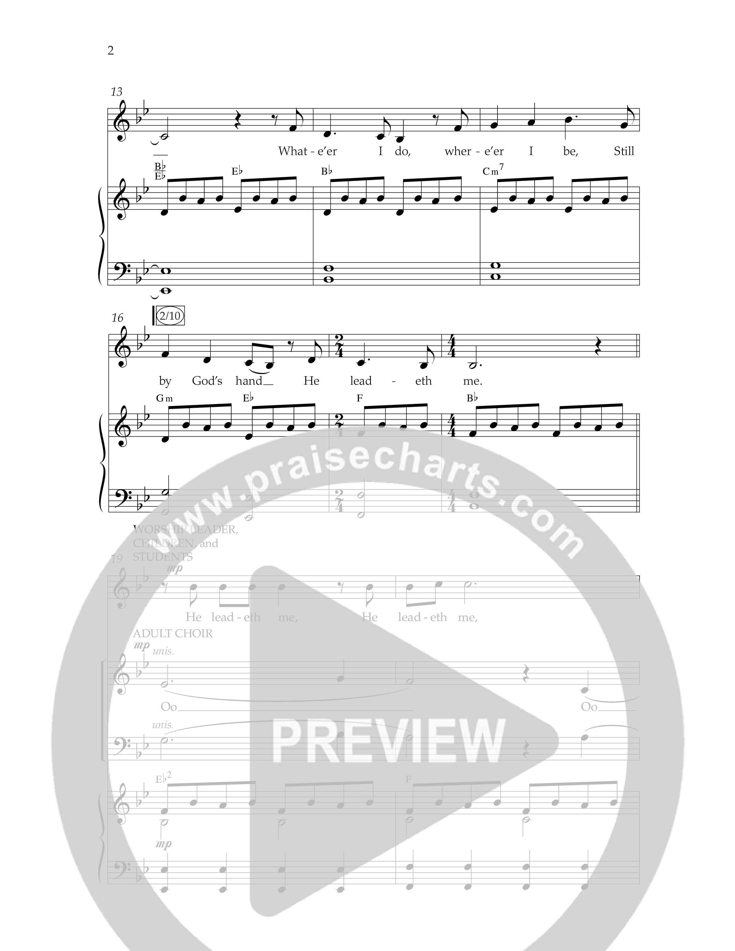 He Leadeth Me (Choral Anthem SATB) Anthem (SATB/Piano) (Lifeway Choral / Arr. Eric Belvin / Arr. John Bolin / Arr. Don Koch)