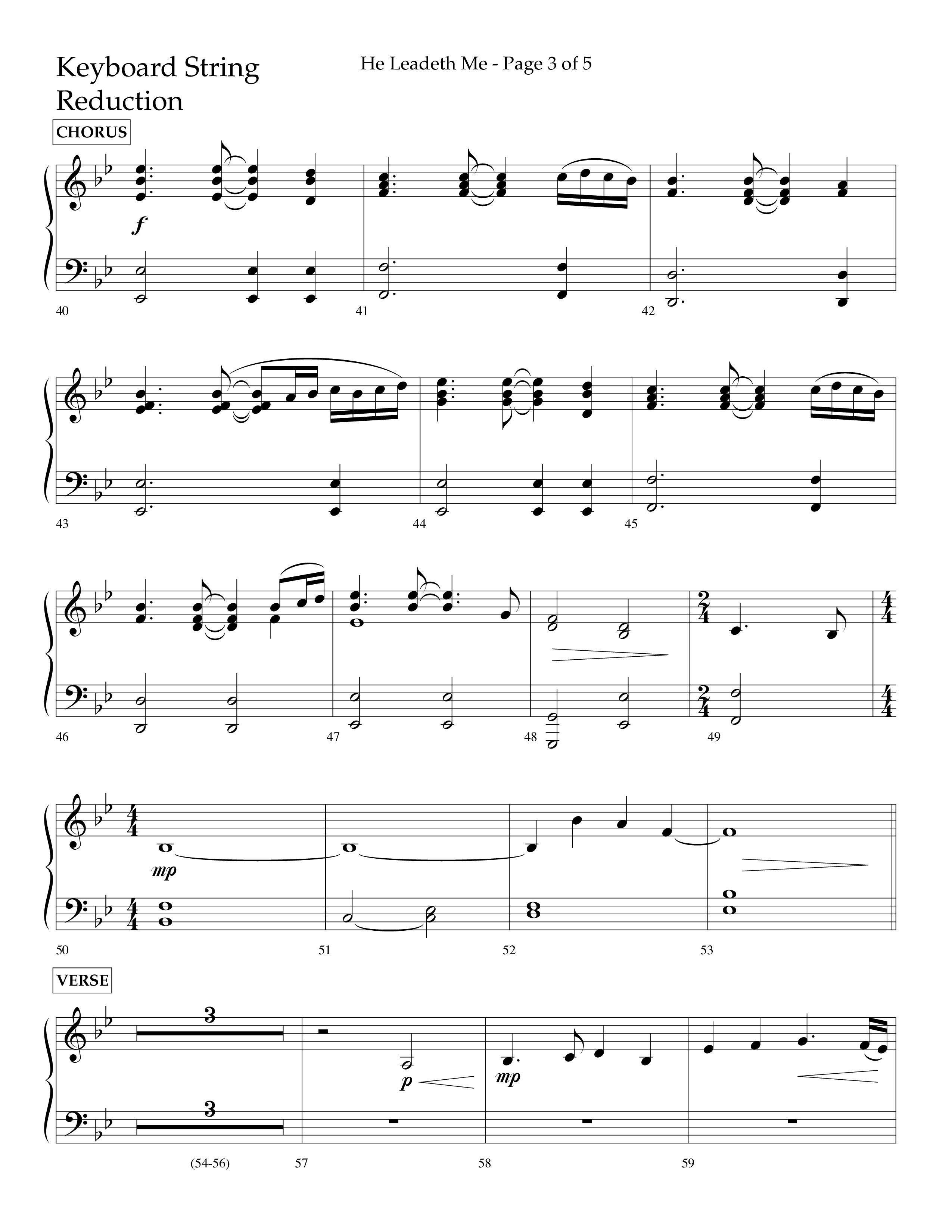 He Leadeth Me (Choral Anthem SATB) String Reduction (Lifeway Choral / Arr. Eric Belvin / Arr. John Bolin / Arr. Don Koch)