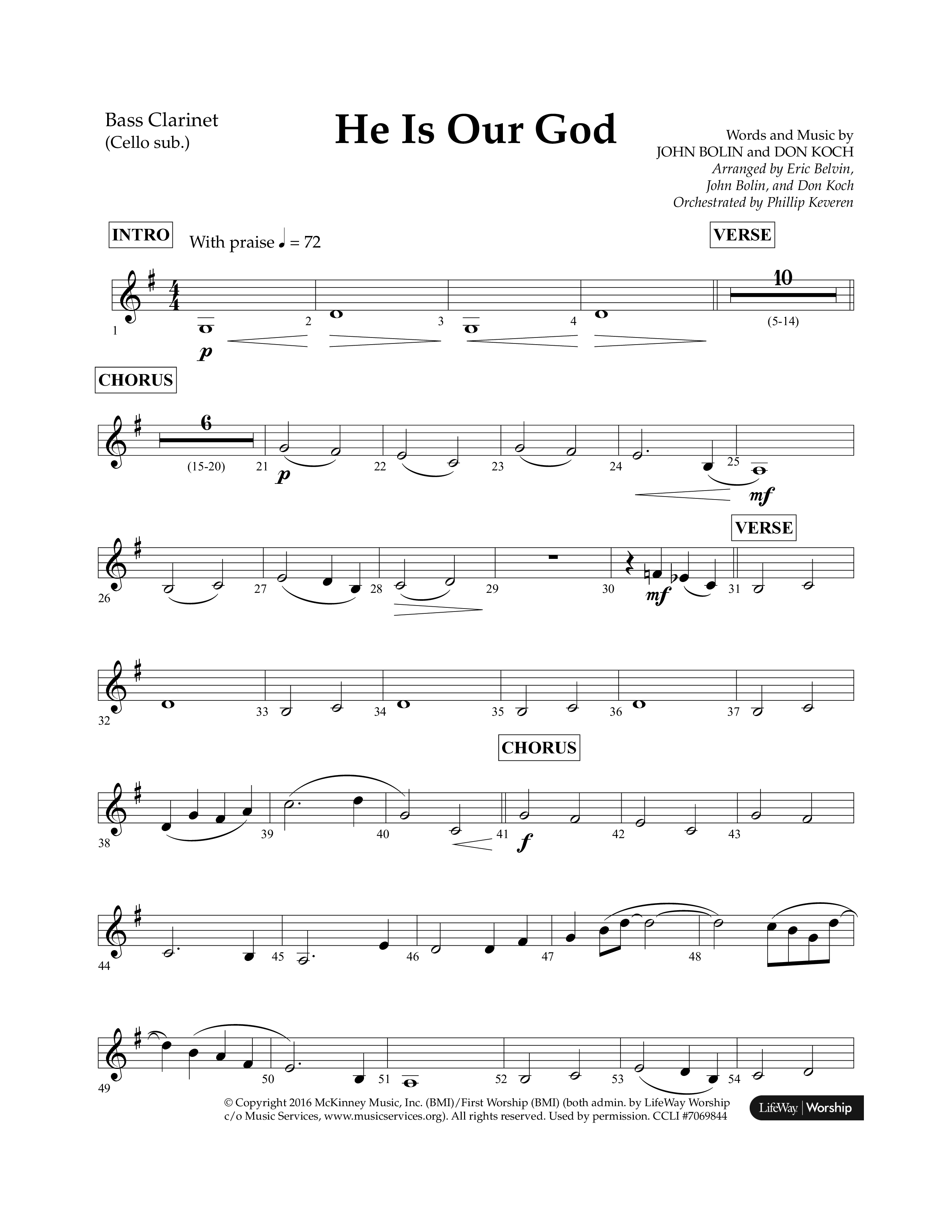 He Is Our God (Choral Anthem SATB) Bass Clarinet (Lifeway Choral / Arr. John Bolin / Arr. Don Koch / Arr. Eric Belvin / Orch. Phillip Keveren)