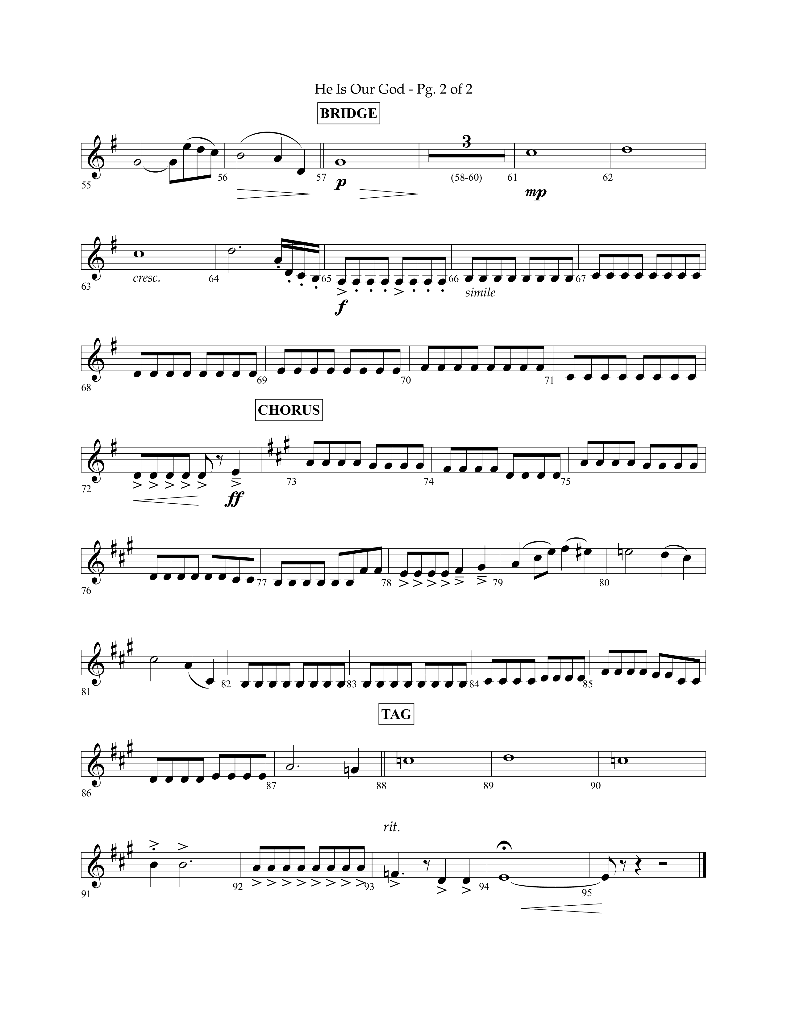 He Is Our God (Choral Anthem SATB) Bass Clarinet (Lifeway Choral / Arr. John Bolin / Arr. Don Koch / Arr. Eric Belvin / Orch. Phillip Keveren)