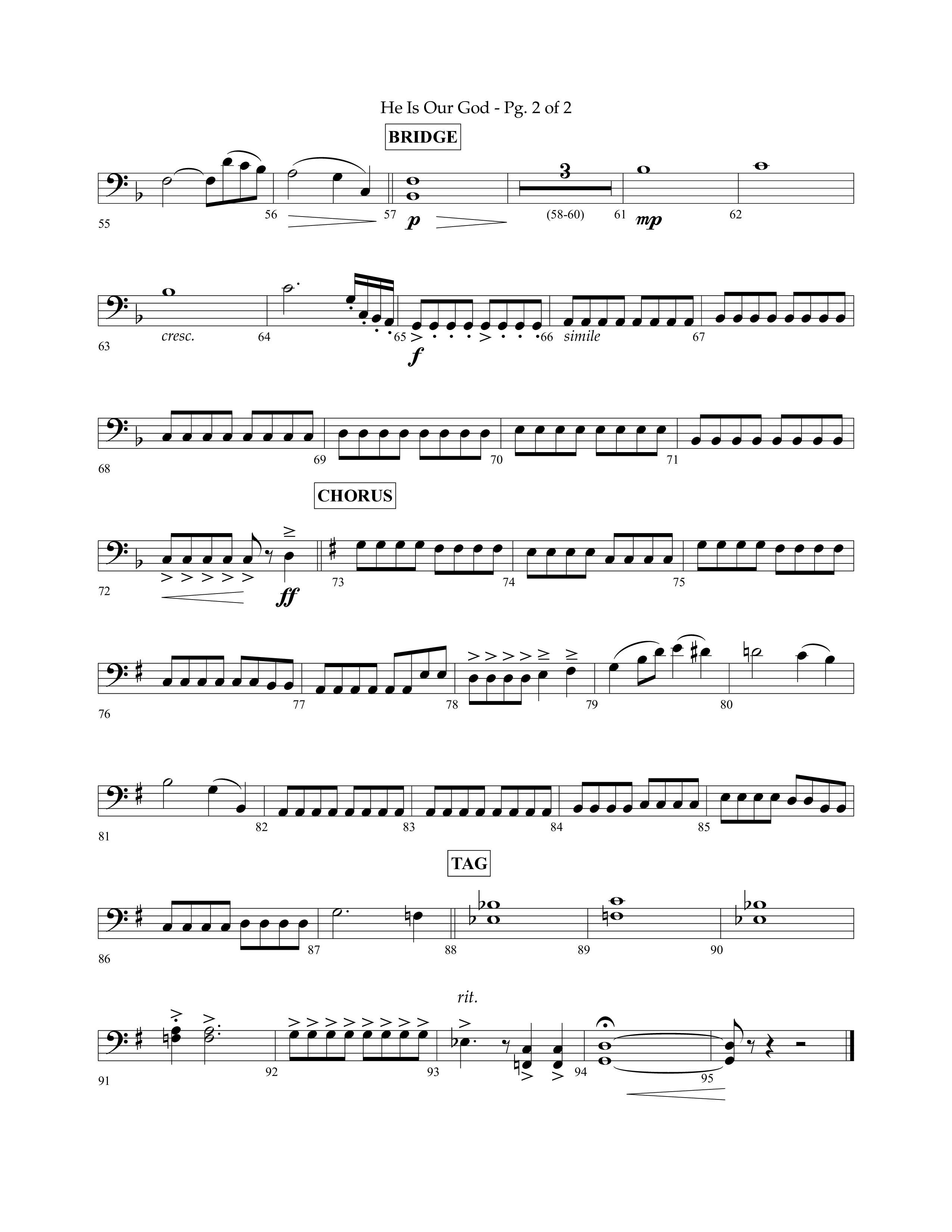 He Is Our God (Choral Anthem SATB) Cello (Lifeway Choral / Arr. John Bolin / Arr. Don Koch / Arr. Eric Belvin / Orch. Phillip Keveren)