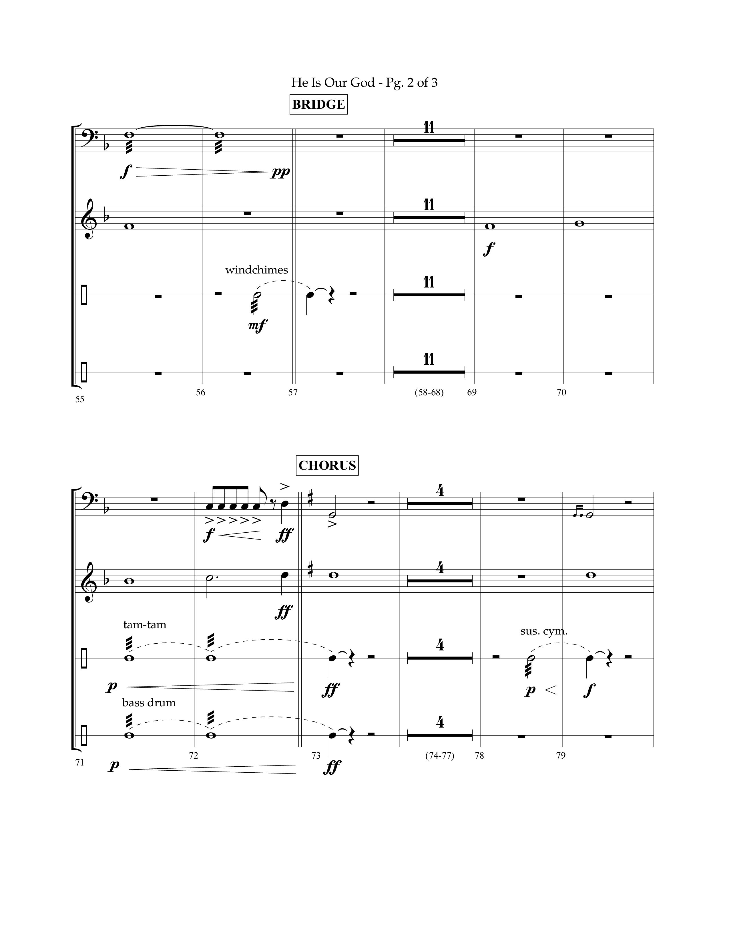 He Is Our God (Choral Anthem SATB) Percussion (Lifeway Choral / Arr. John Bolin / Arr. Don Koch / Arr. Eric Belvin / Orch. Phillip Keveren)