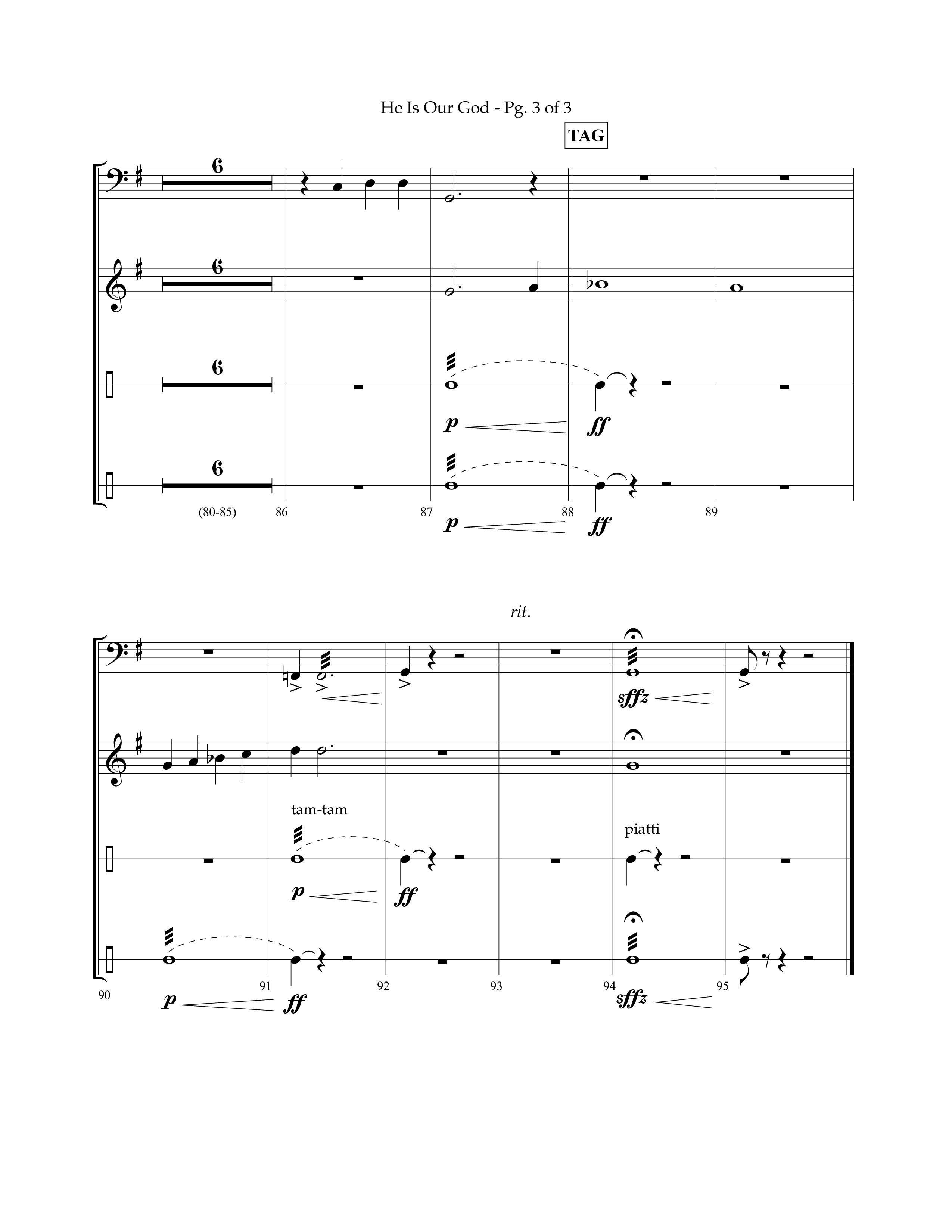 He Is Our God (Choral Anthem SATB) Percussion (Lifeway Choral / Arr. John Bolin / Arr. Don Koch / Arr. Eric Belvin / Orch. Phillip Keveren)
