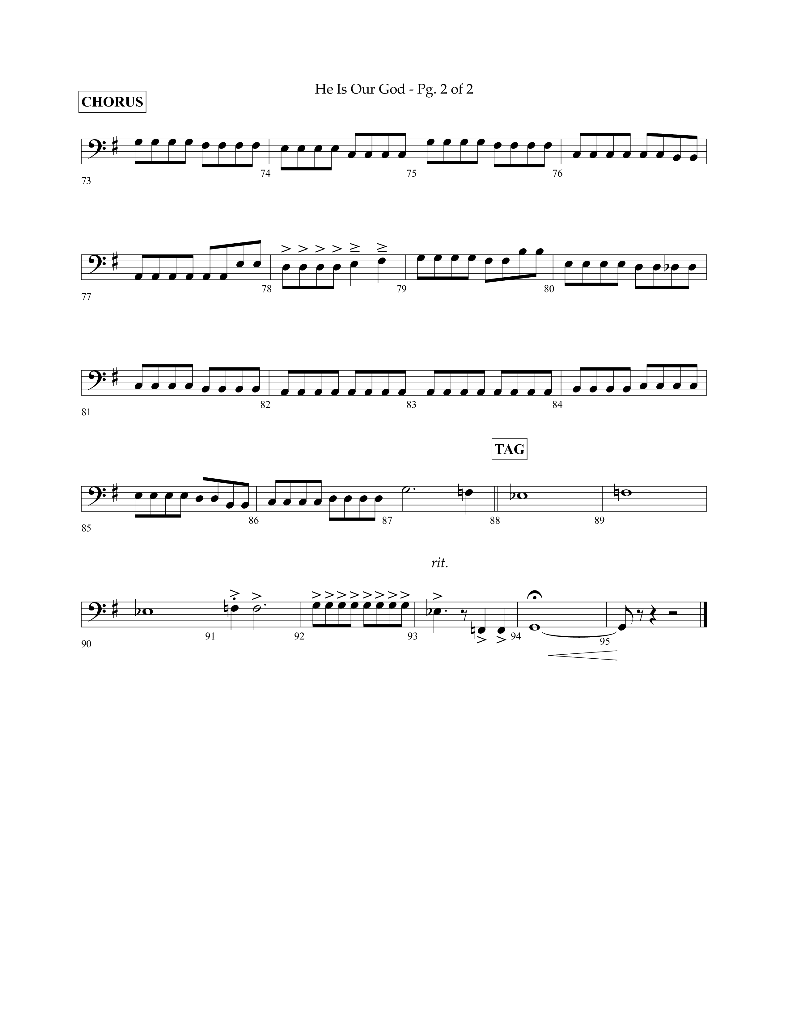 He Is Our God (Choral Anthem SATB) String Bass (Lifeway Choral / Arr. John Bolin / Arr. Don Koch / Arr. Eric Belvin / Orch. Phillip Keveren)