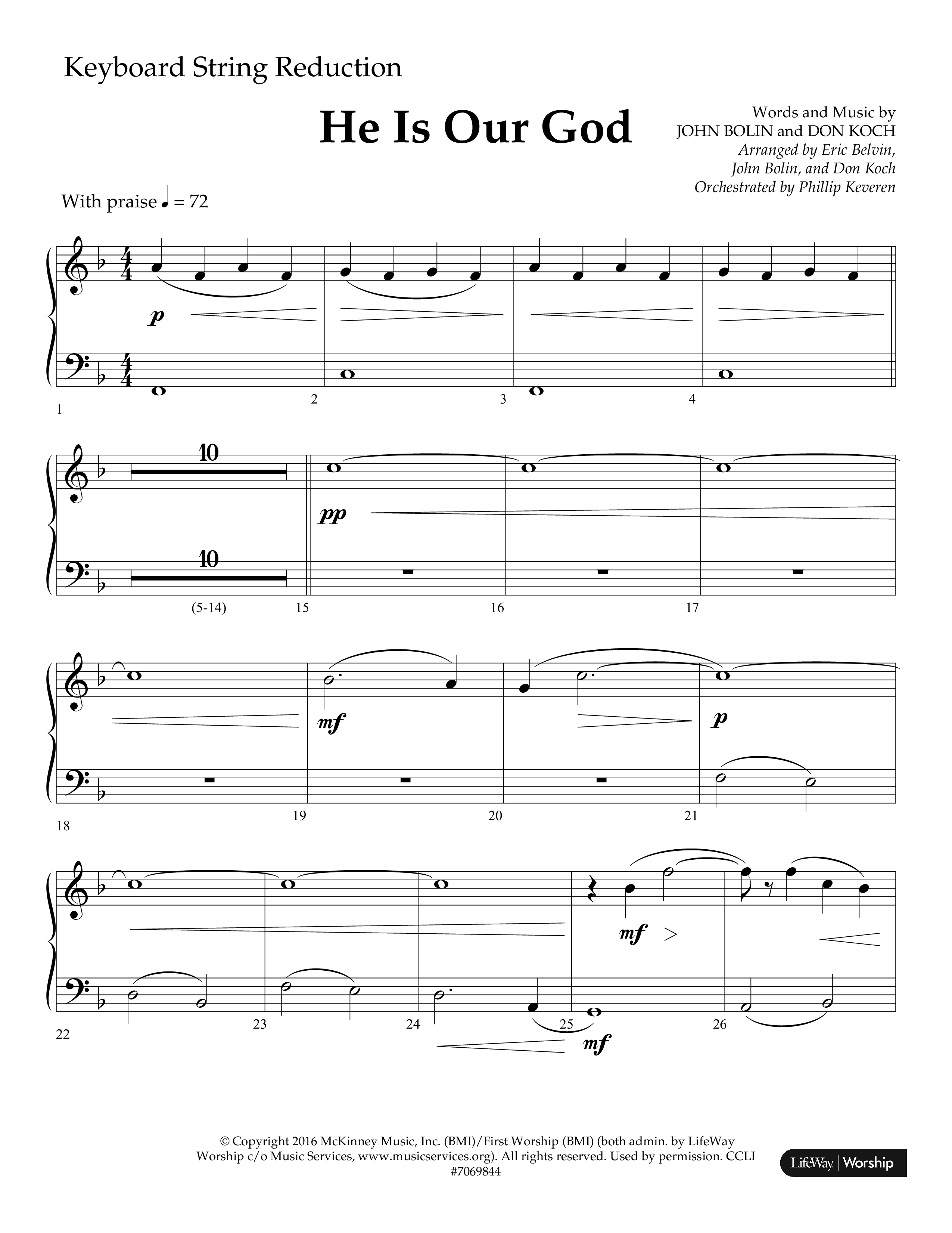 He Is Our God (Choral Anthem SATB) String Reduction (Lifeway Choral / Arr. John Bolin / Arr. Don Koch / Arr. Eric Belvin / Orch. Phillip Keveren)