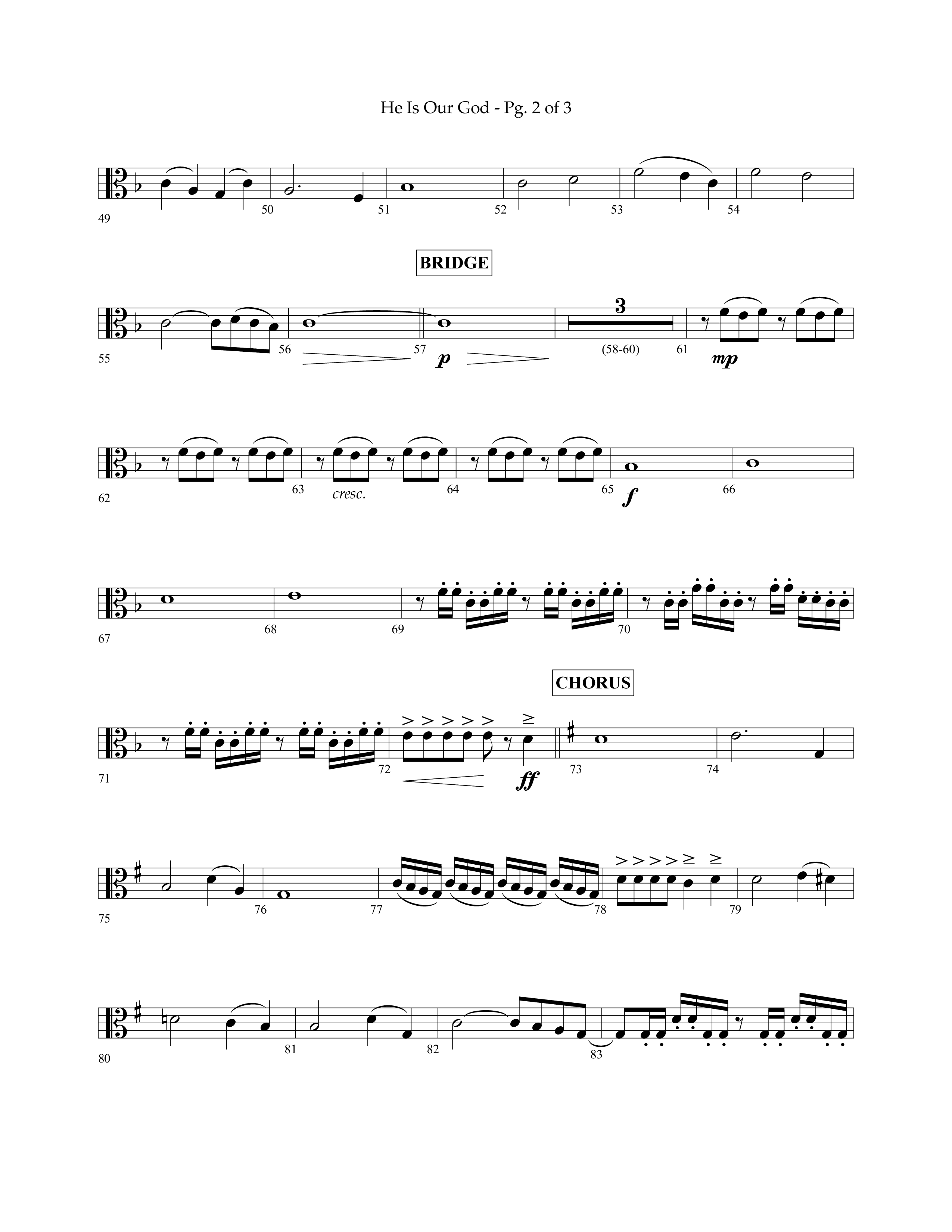 He Is Our God (Choral Anthem SATB) Viola (Lifeway Choral / Arr. John Bolin / Arr. Don Koch / Arr. Eric Belvin / Orch. Phillip Keveren)