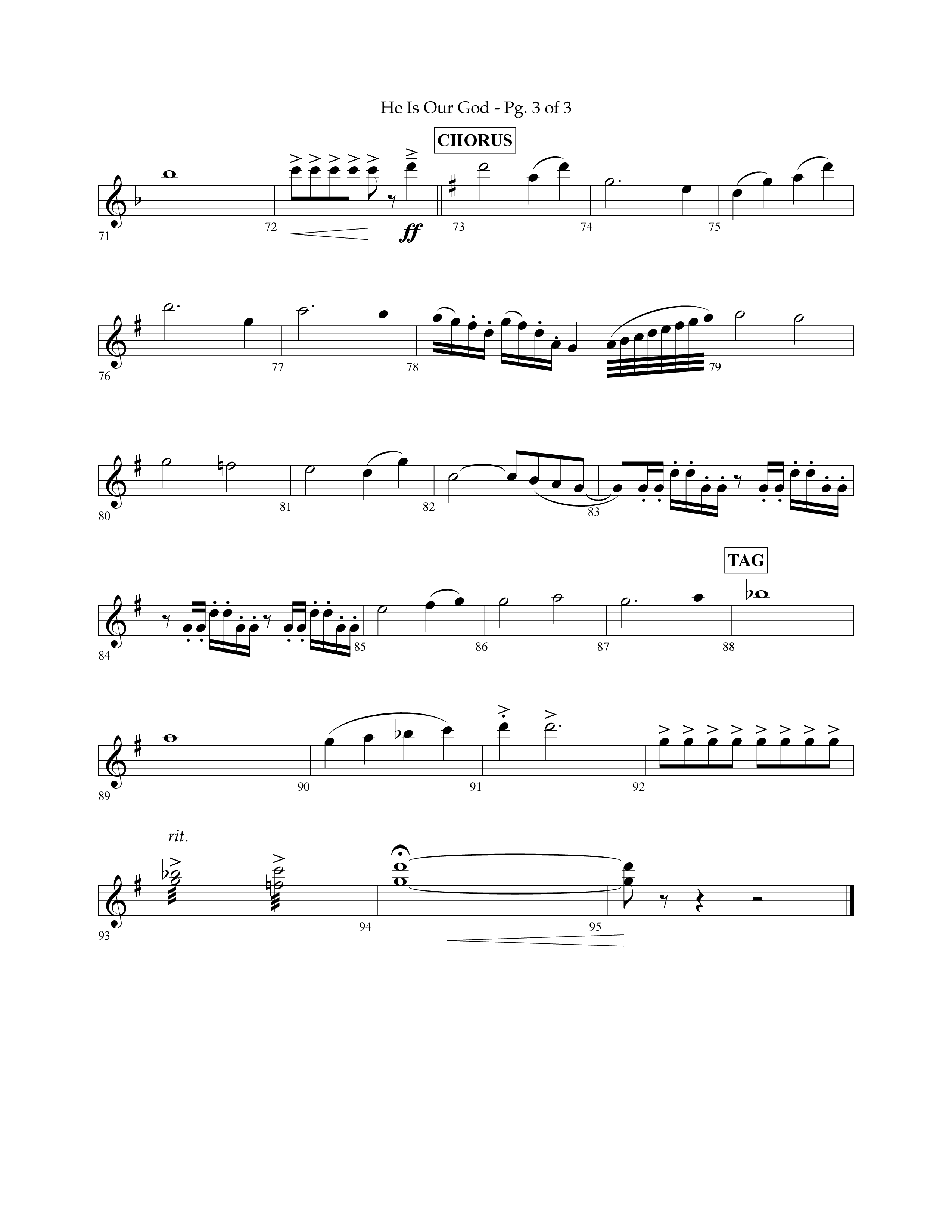 He Is Our God (Choral Anthem SATB) Violin 1 (Lifeway Choral / Arr. John Bolin / Arr. Don Koch / Arr. Eric Belvin / Orch. Phillip Keveren)