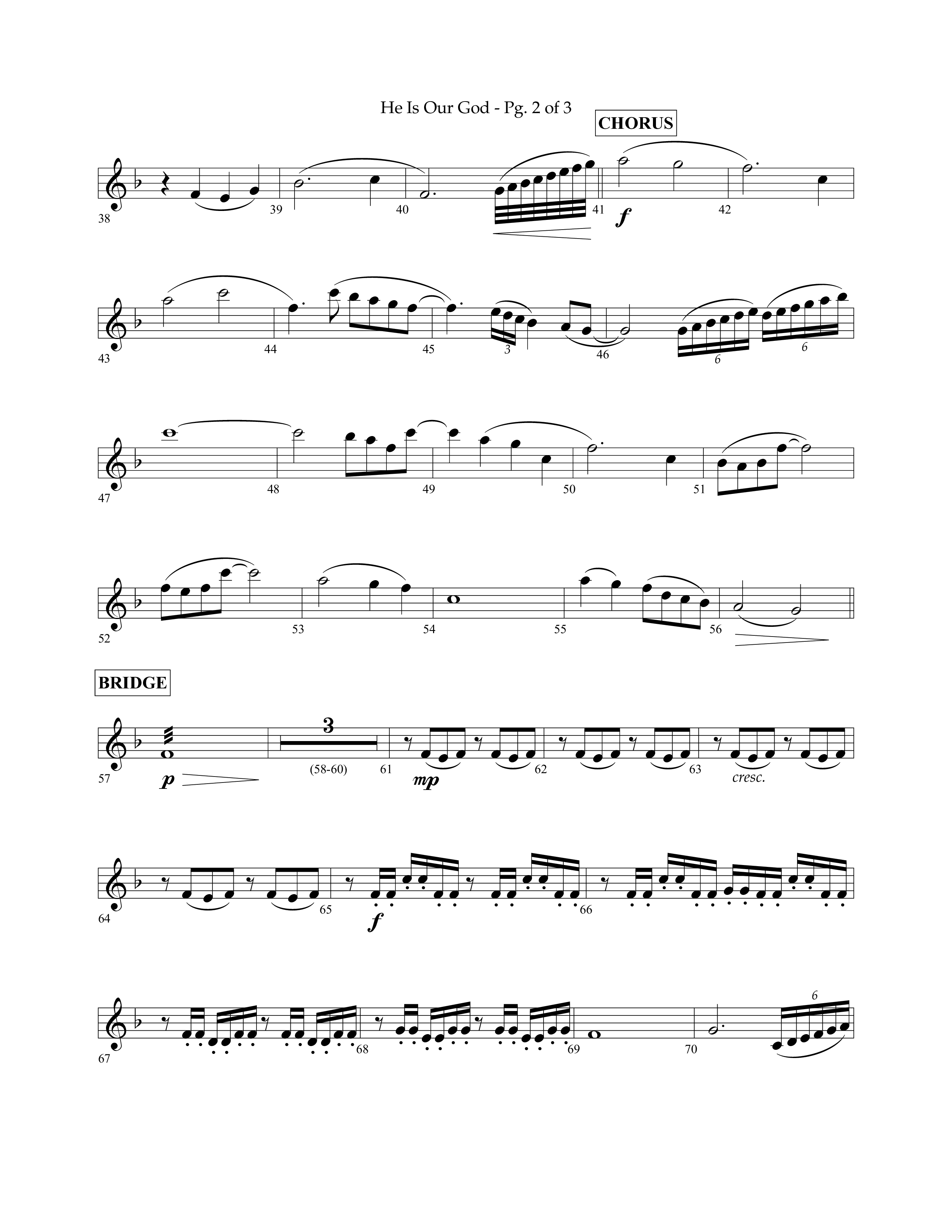 He Is Our God (Choral Anthem SATB) Violin 2 (Lifeway Choral / Arr. John Bolin / Arr. Don Koch / Arr. Eric Belvin / Orch. Phillip Keveren)