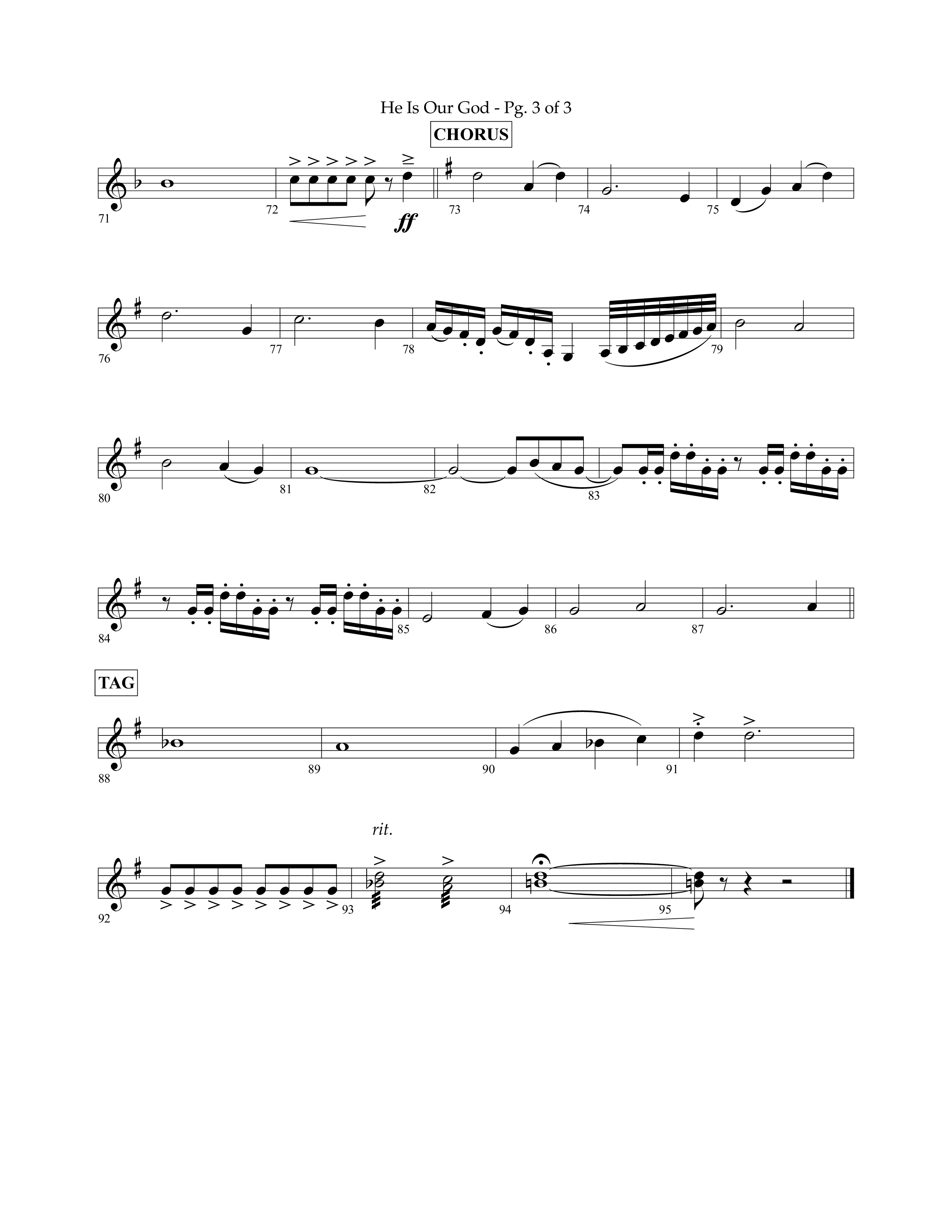 He Is Our God (Choral Anthem SATB) Violin 2 (Lifeway Choral / Arr. John Bolin / Arr. Don Koch / Arr. Eric Belvin / Orch. Phillip Keveren)