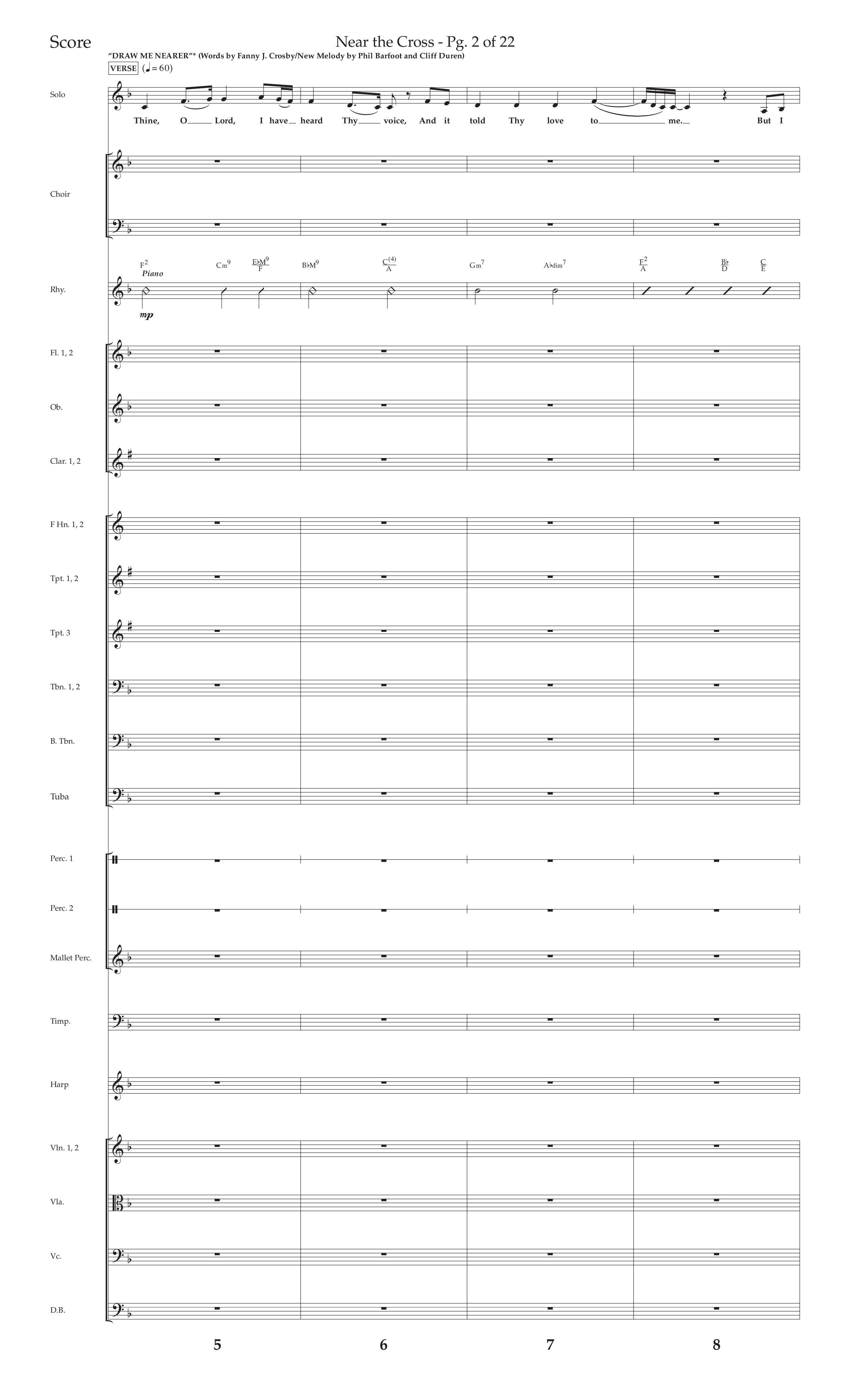 Near The Cross (Choral Anthem SATB) Orchestration (Lifeway Choral / Arr. David Wise / Orch. Cliff Duren)