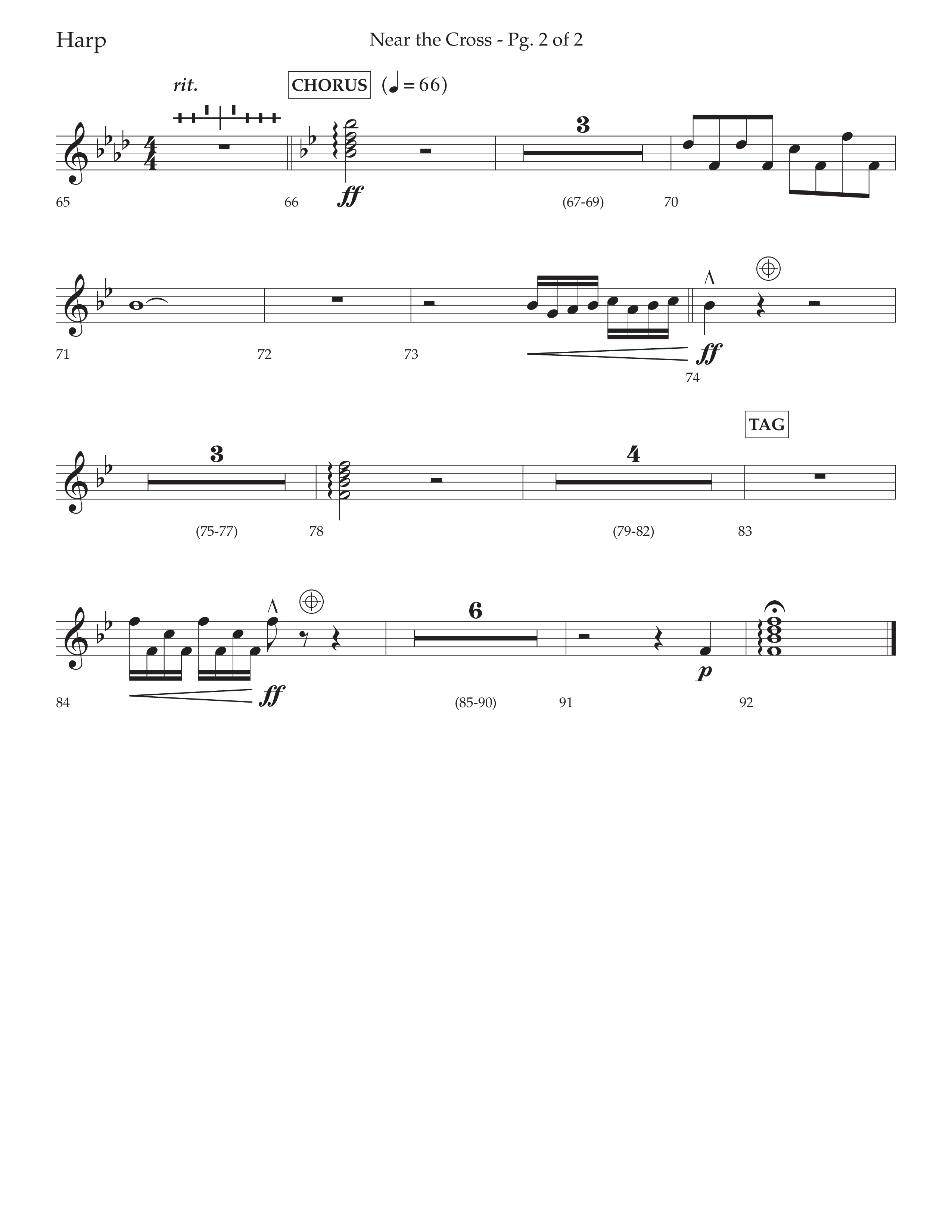 Near The Cross (Choral Anthem SATB) Harp (Lifeway Choral / Arr. David Wise / Orch. Cliff Duren)