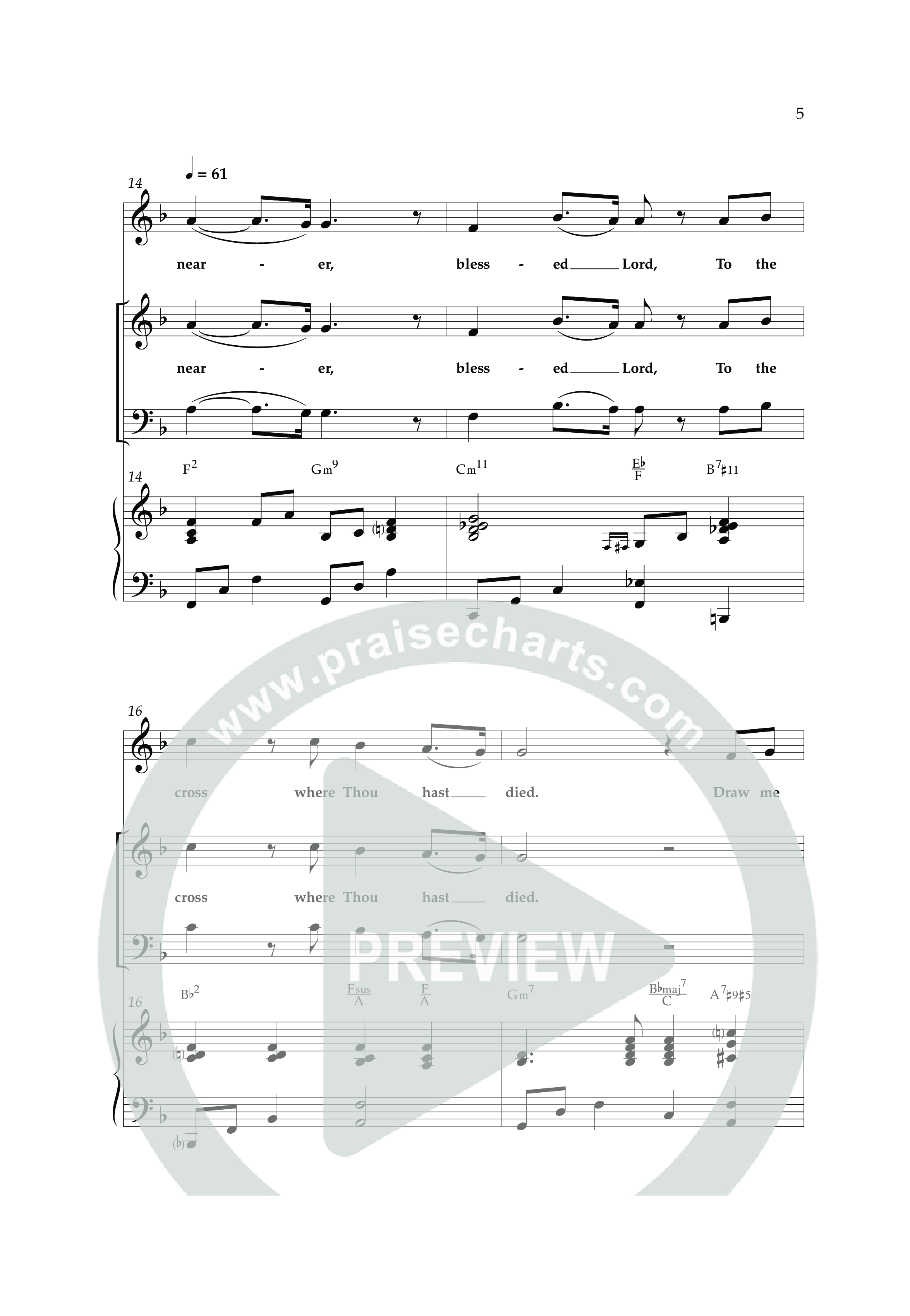 Near The Cross (Choral Anthem SATB) Anthem (SATB/Piano) (Lifeway Choral / Arr. David Wise / Orch. Cliff Duren)