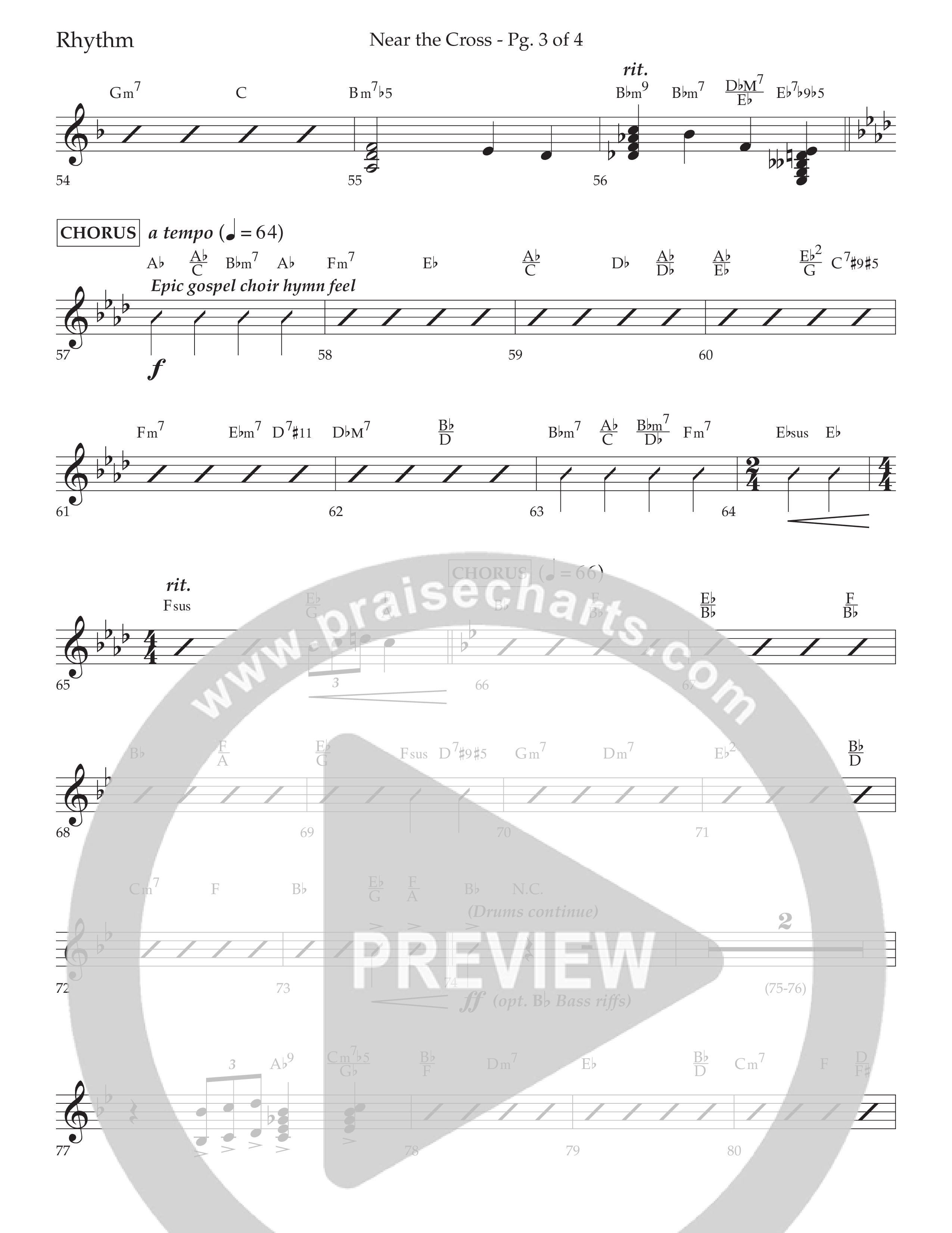 Near The Cross (Choral Anthem SATB) Lead Melody & Rhythm (Lifeway Choral / Arr. David Wise / Orch. Cliff Duren)