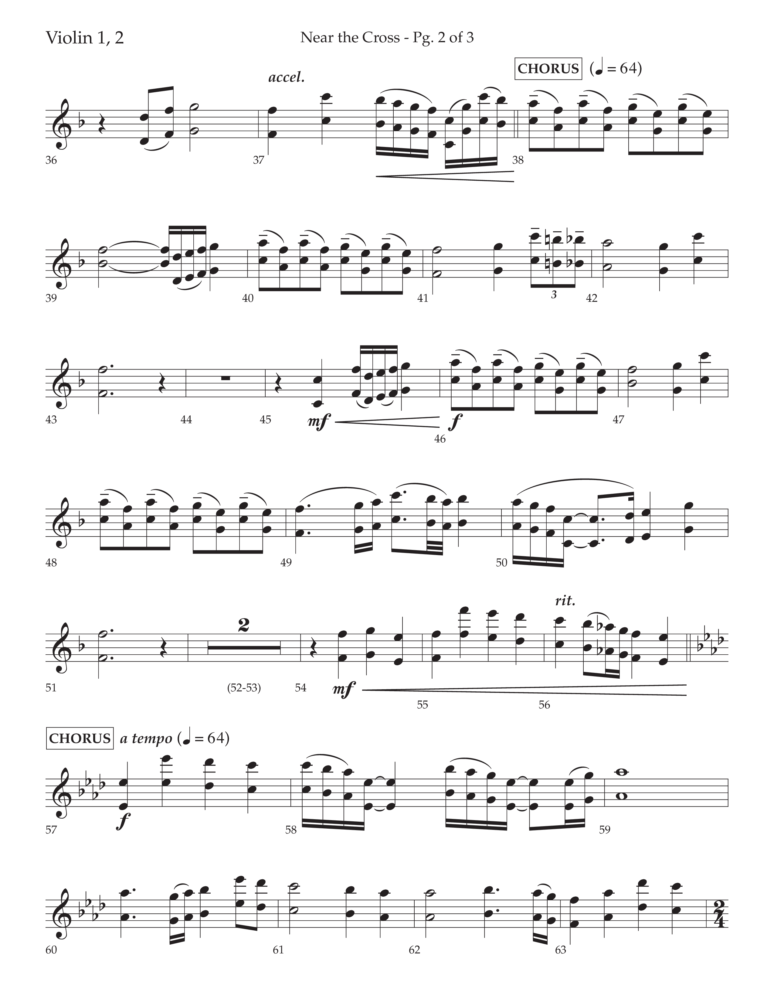 Near The Cross (Choral Anthem SATB) Violin 1/2 (Lifeway Choral / Arr. David Wise / Orch. Cliff Duren)