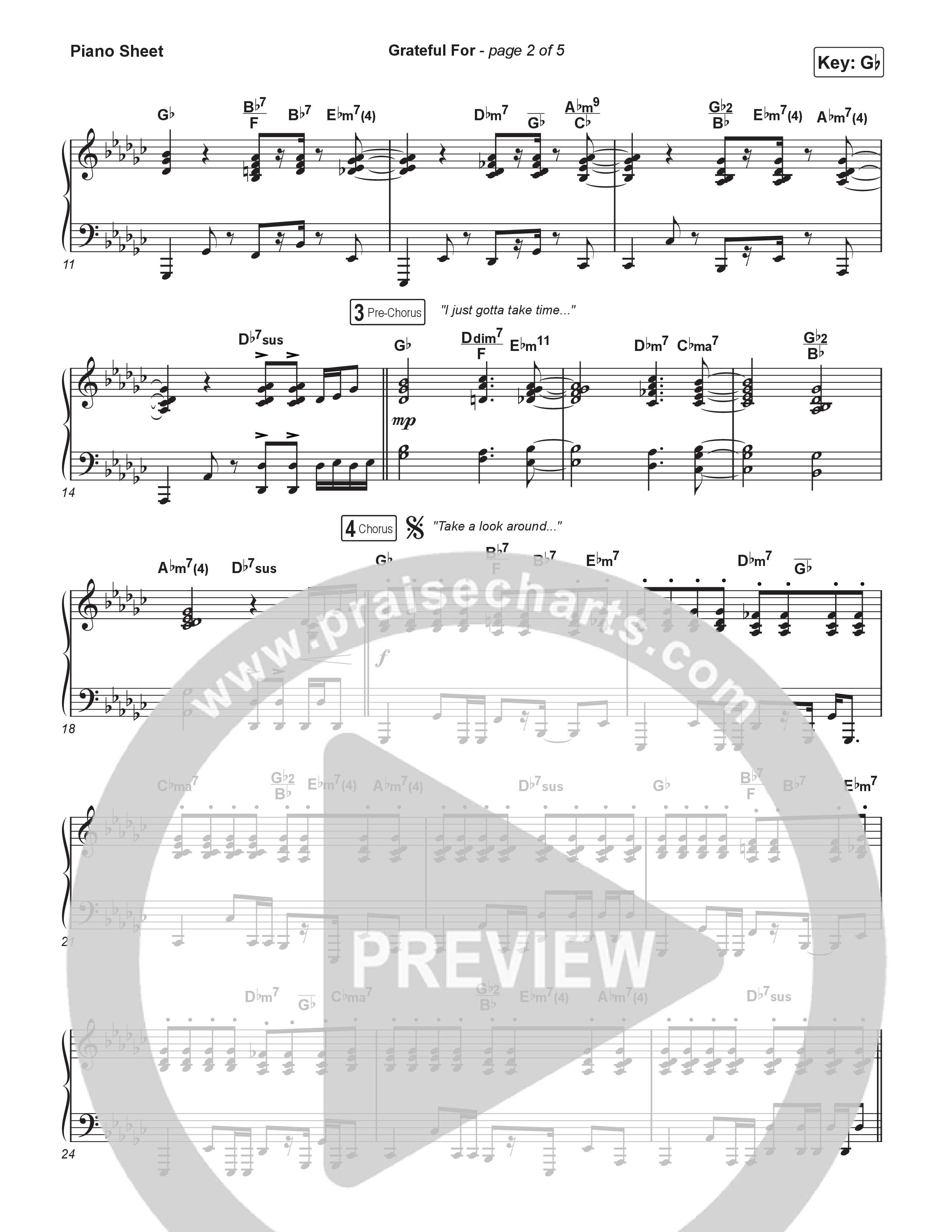 Grateful For (Choral Anthem SATB) Piano Sheet (Natalie Layne / Arr. Luke Gambill)