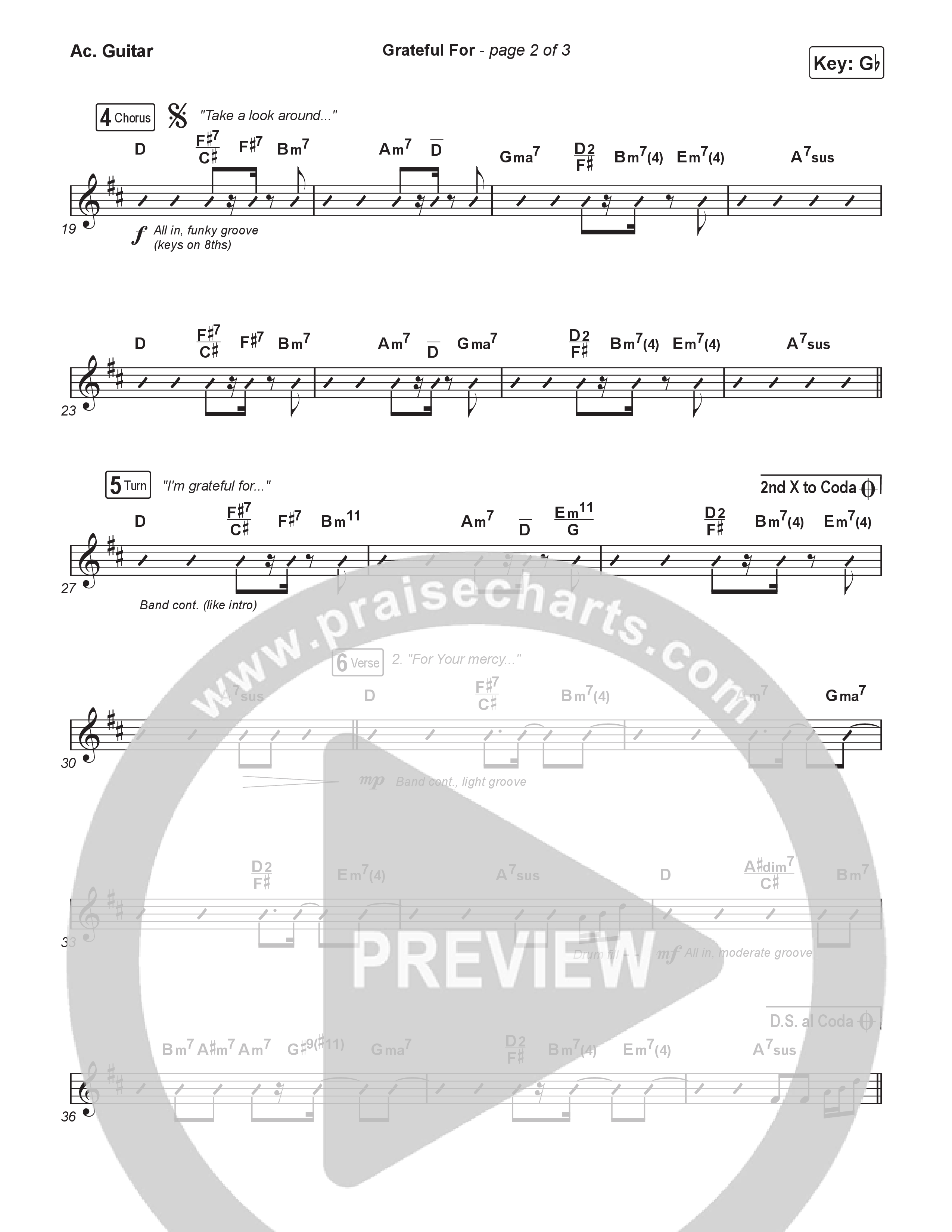 Grateful For (Worship Choir/SAB) Acoustic Guitar (Natalie Layne / Arr. Luke Gambill)