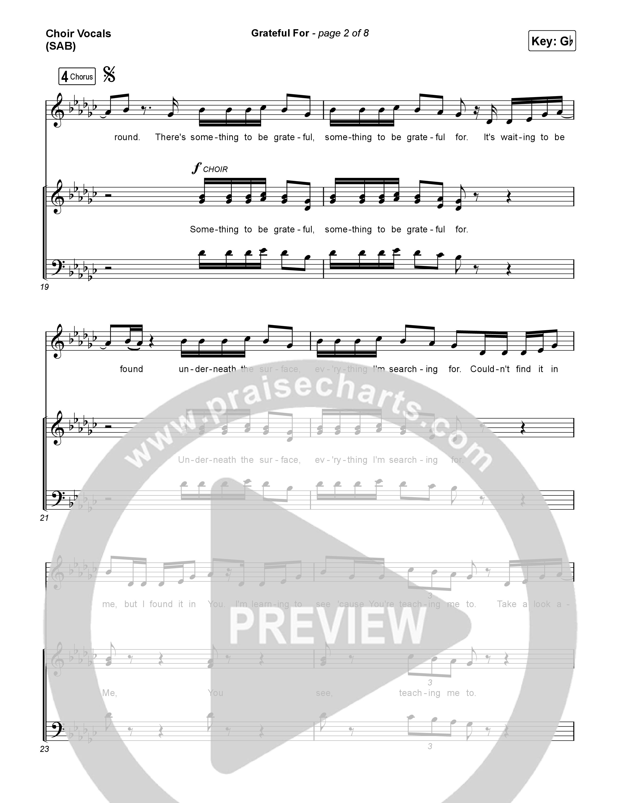 Grateful For (Worship Choir/SAB) Choir Sheet (SAB) (Natalie Layne / Arr. Luke Gambill)