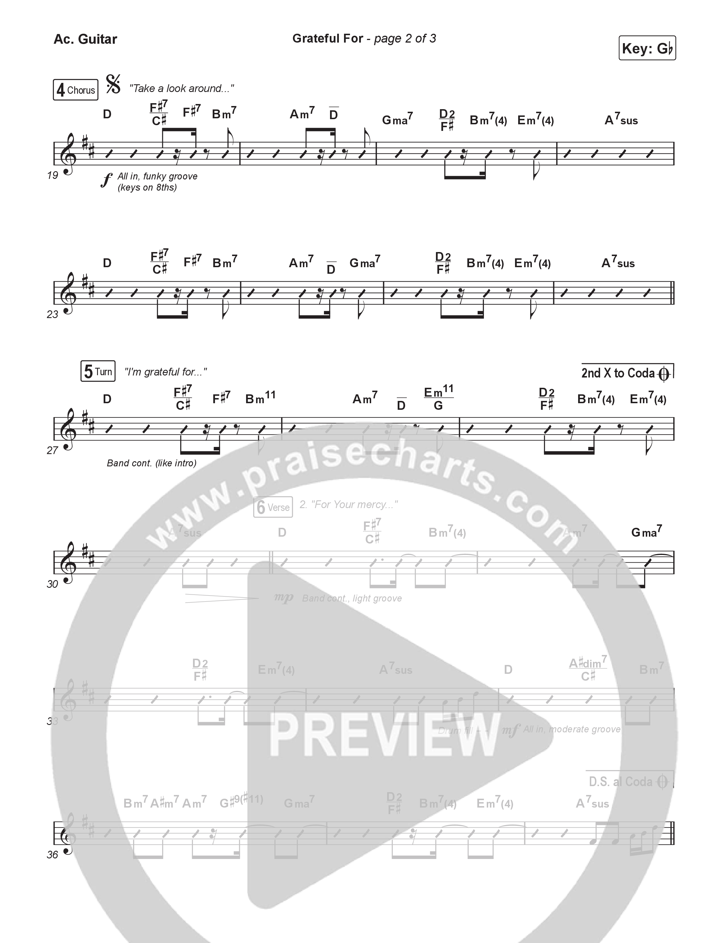 Grateful For (Sing It Now) Acoustic Guitar (Natalie Layne / Arr. Luke Gambill)