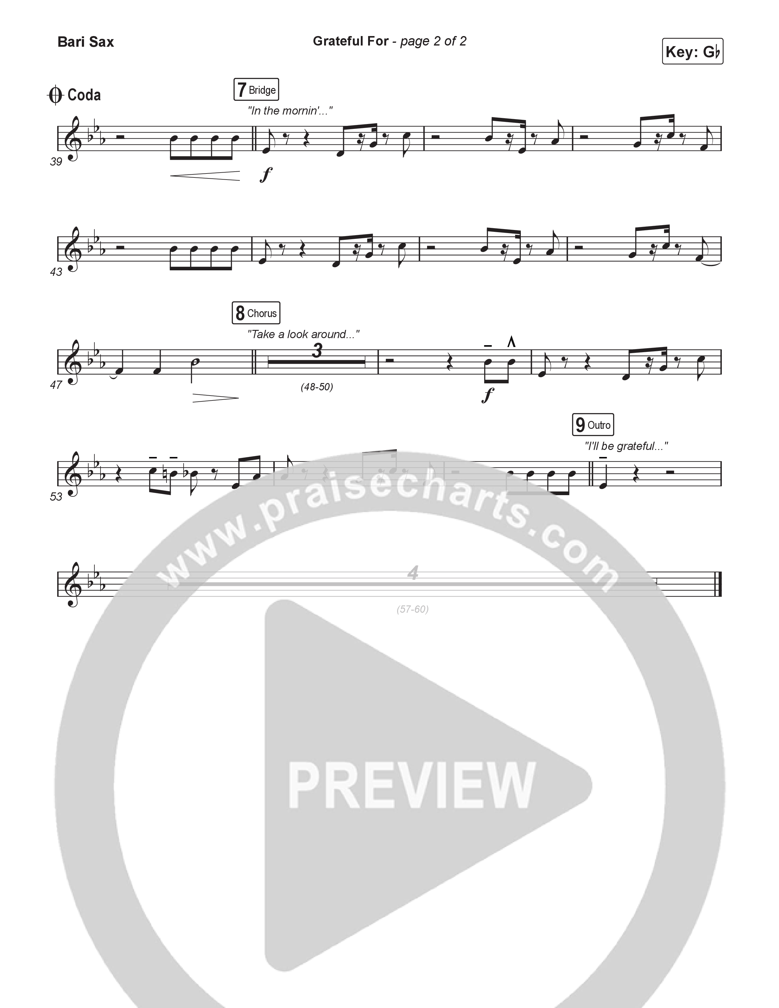 Grateful For (Sing It Now) Bari Sax (Natalie Layne / Arr. Luke Gambill)