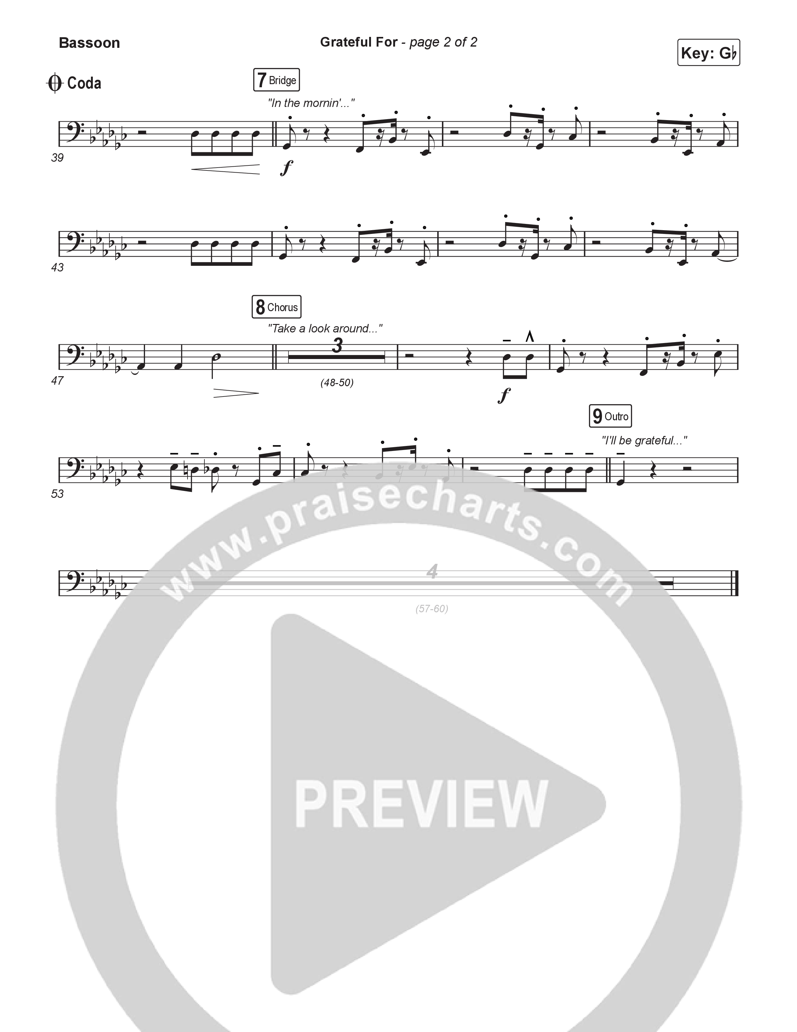 Grateful For (Sing It Now) Bassoon (Natalie Layne / Arr. Luke Gambill)