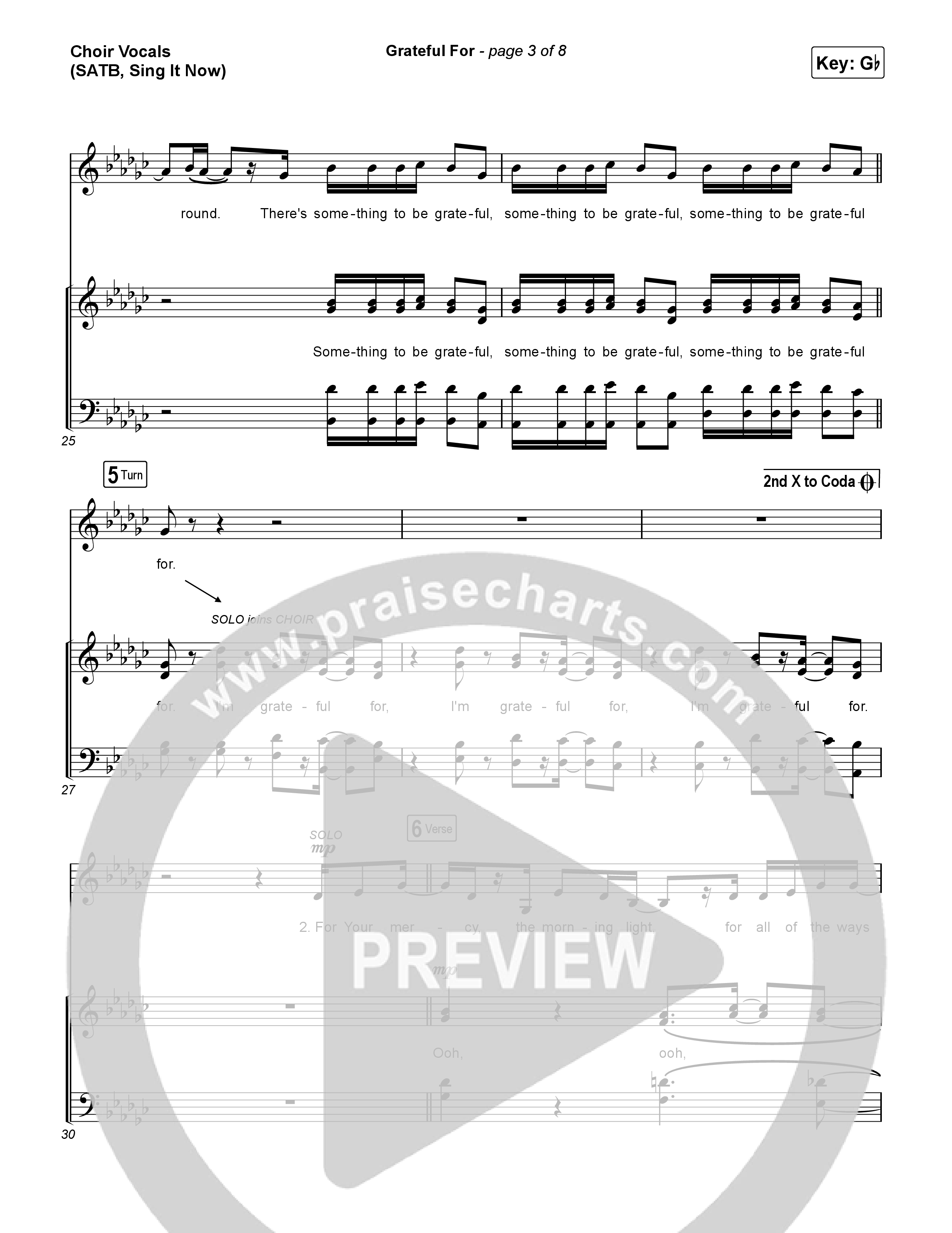 Grateful For (Sing It Now) Choir Sheet (SATB) (Natalie Layne / Arr. Luke Gambill)