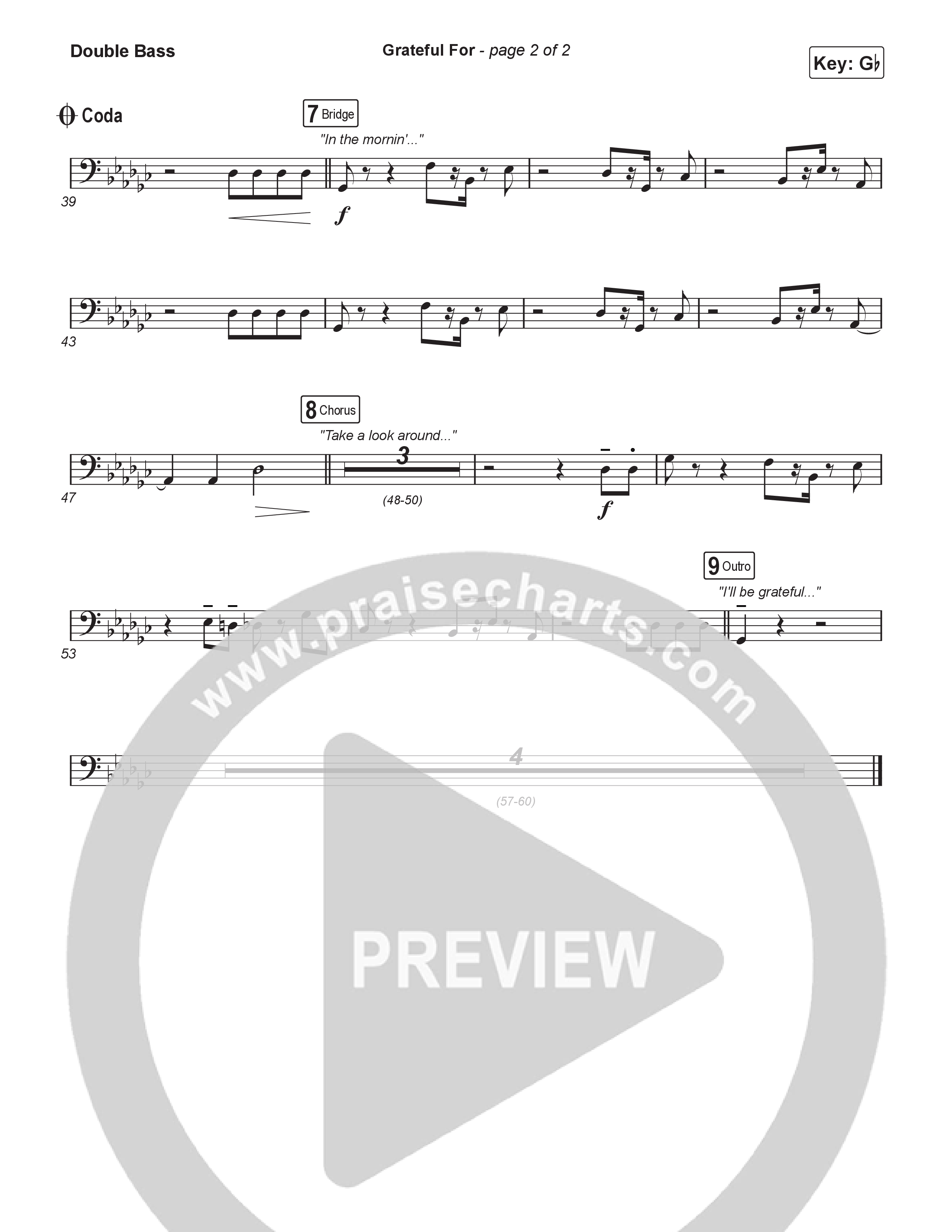 Grateful For (Sing It Now) Double Bass (Natalie Layne / Arr. Luke Gambill)