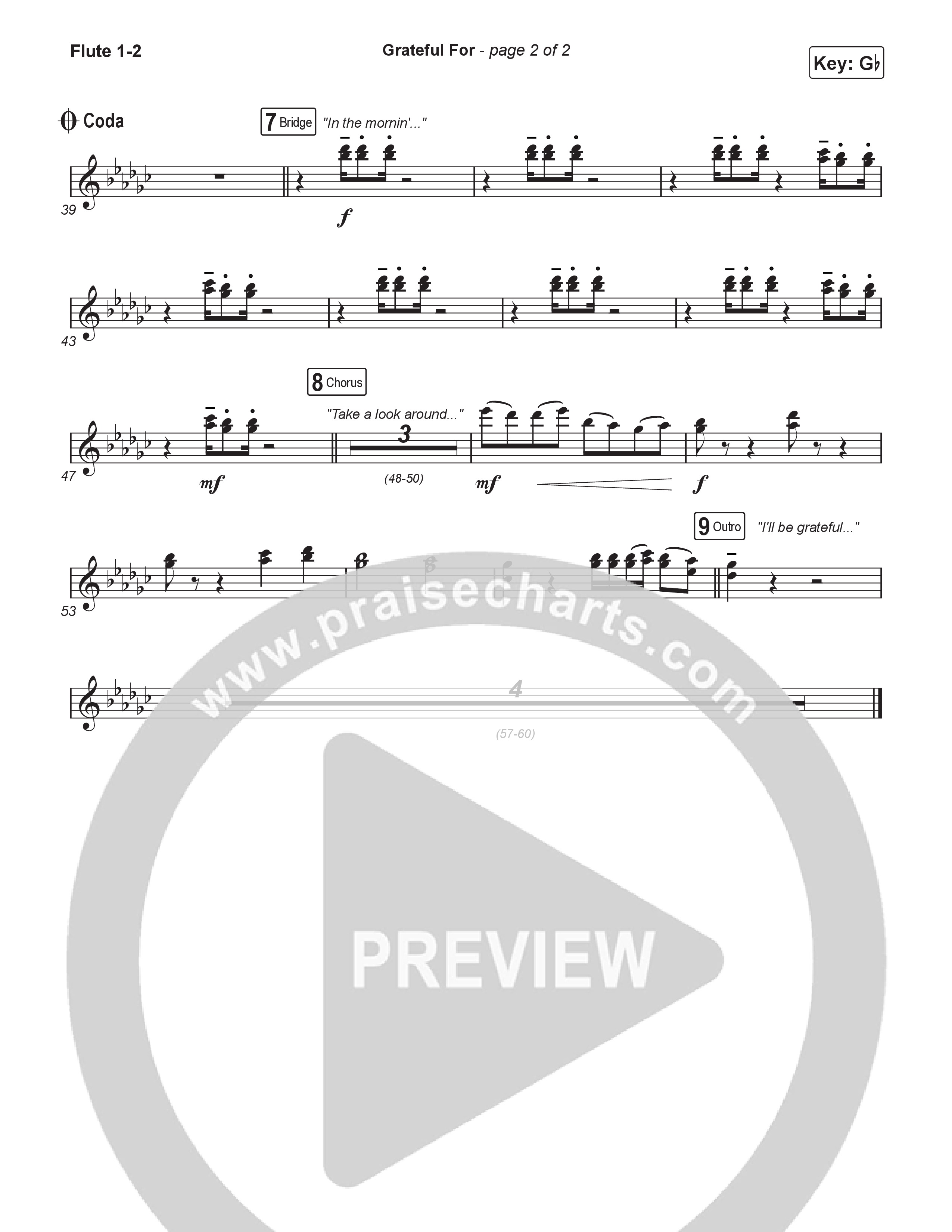 Grateful For (Sing It Now) Flute 1/2 (Natalie Layne / Arr. Luke Gambill)