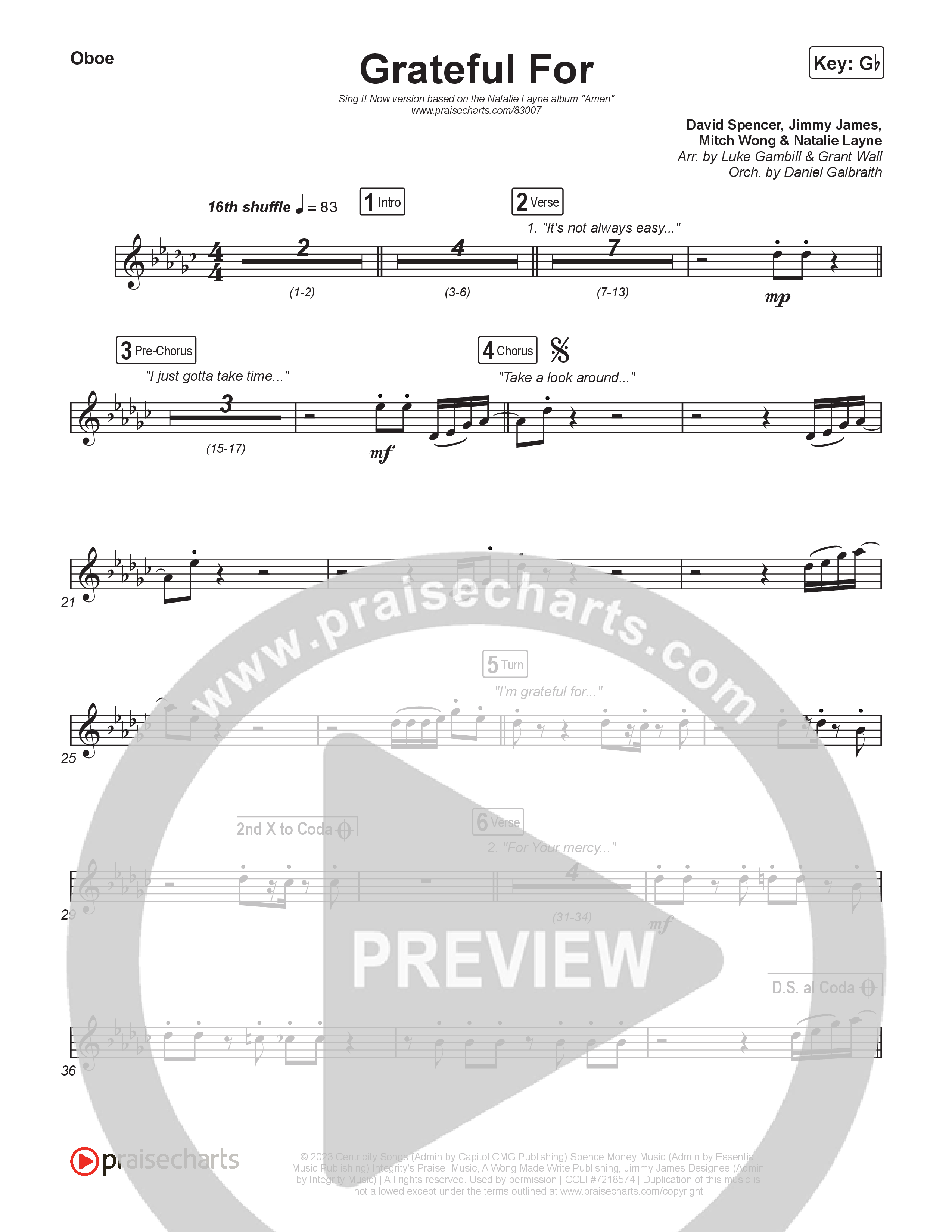 Grateful For (Sing It Now) Wind Pack (Natalie Layne / Arr. Luke Gambill)